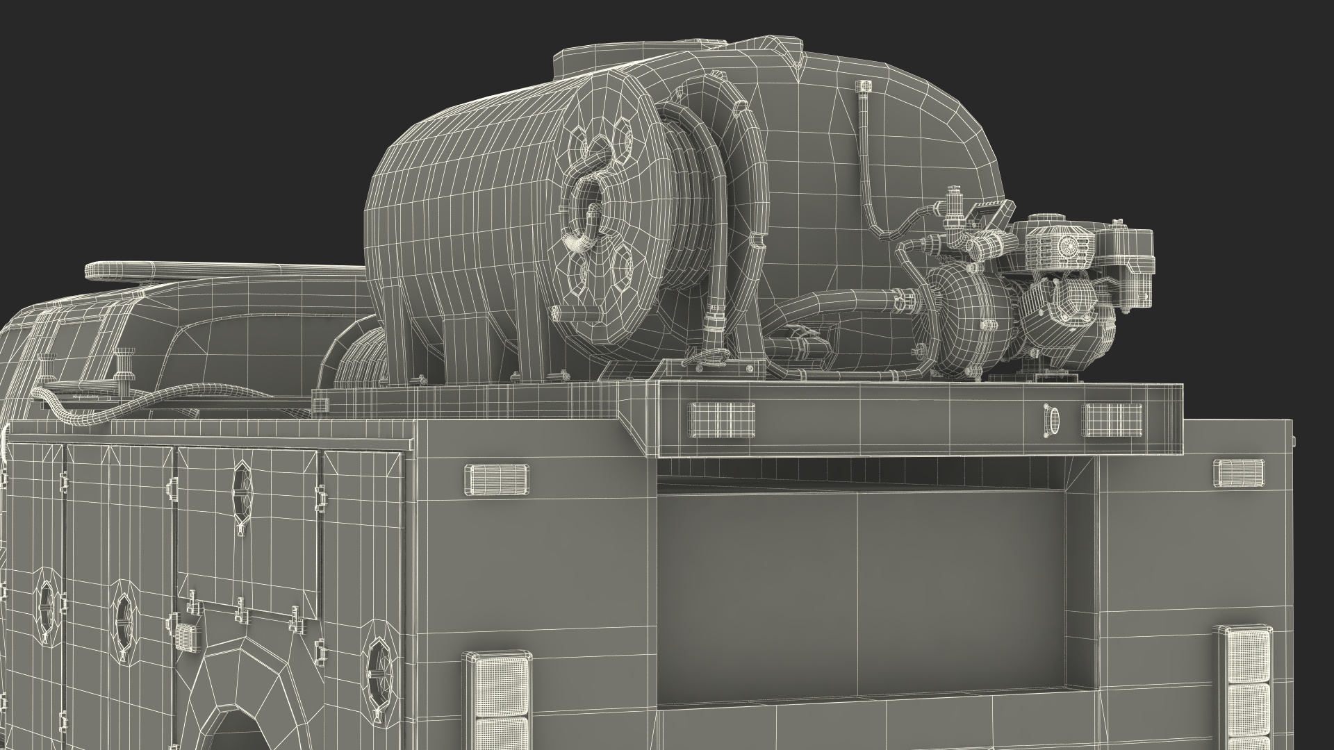 3D Fire Department Truck with Tank