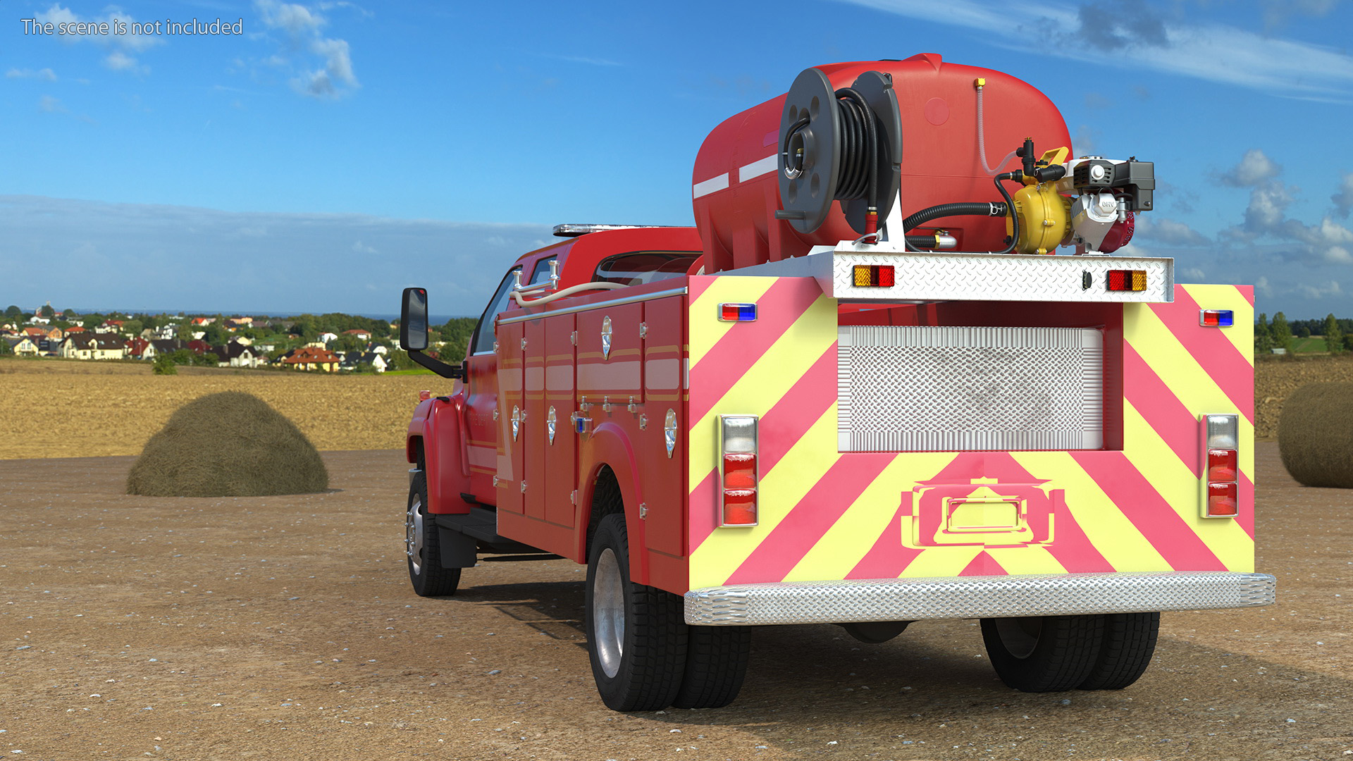 3D Fire Department Truck with Tank