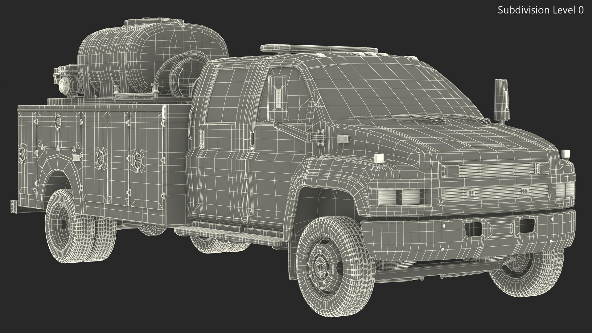3D Fire Department Truck with Tank