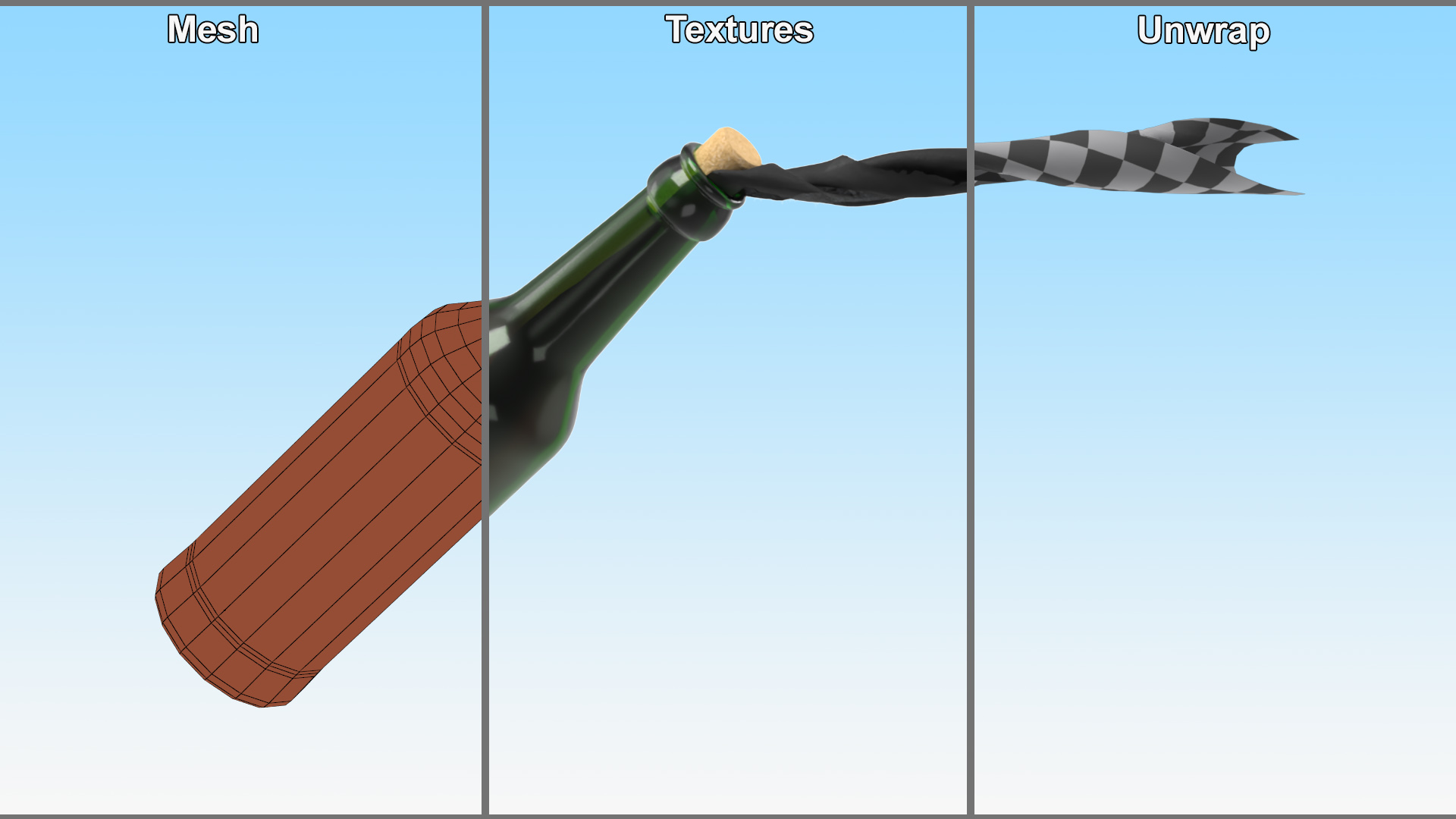 3D Incendiary Bottle Flying Fur model
