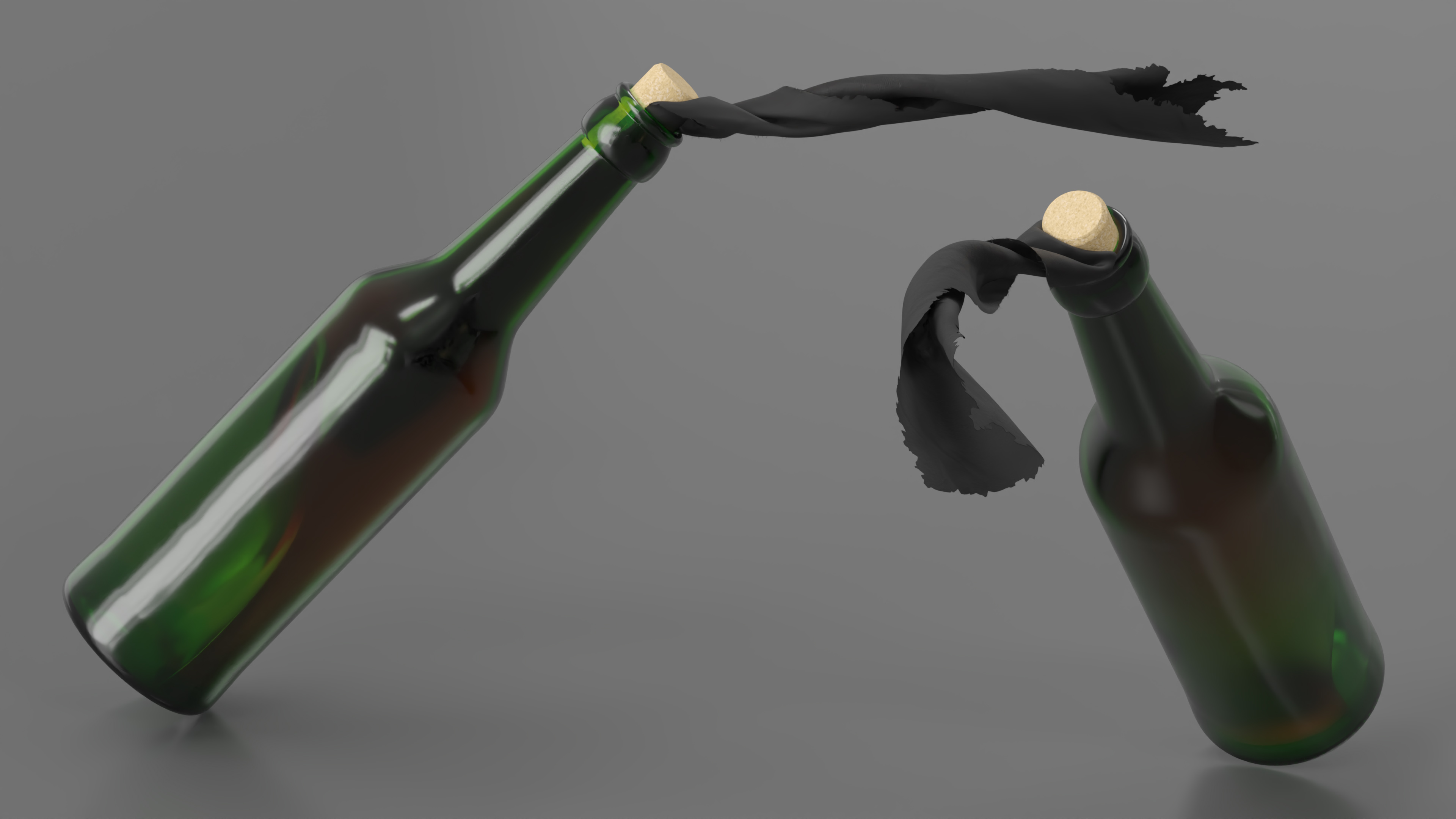 3D Incendiary Bottle Flying Fur model