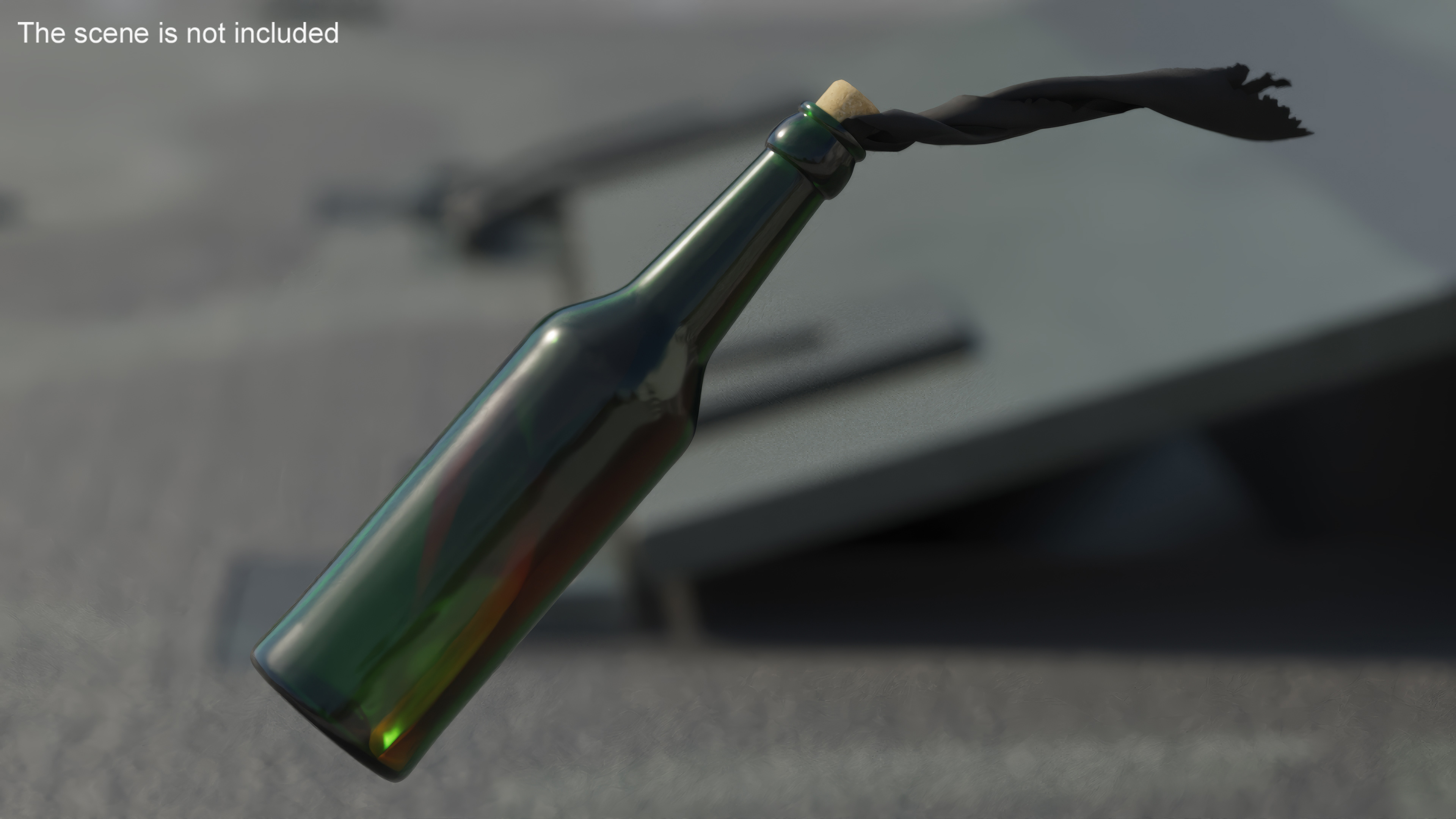 3D Incendiary Bottle Flying Fur model