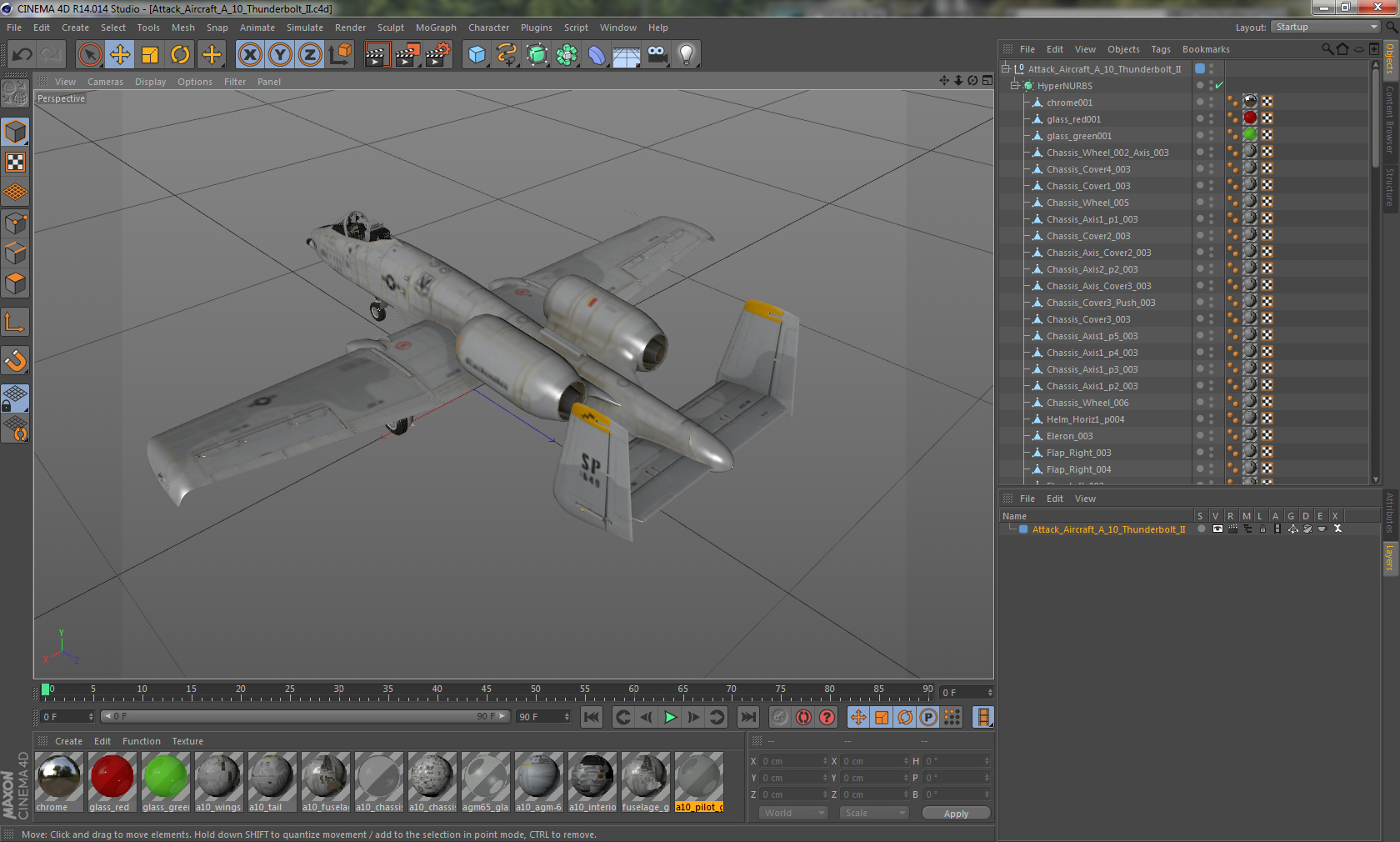 3D model Attack Aircraft A 10 Thunderbolt II