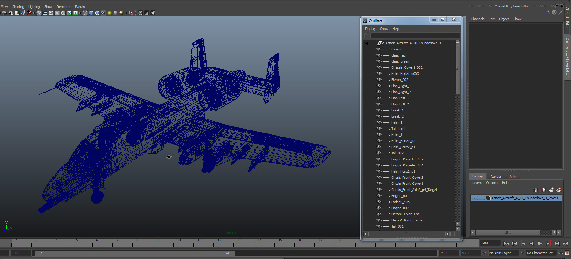 3D model Attack Aircraft A 10 Thunderbolt II