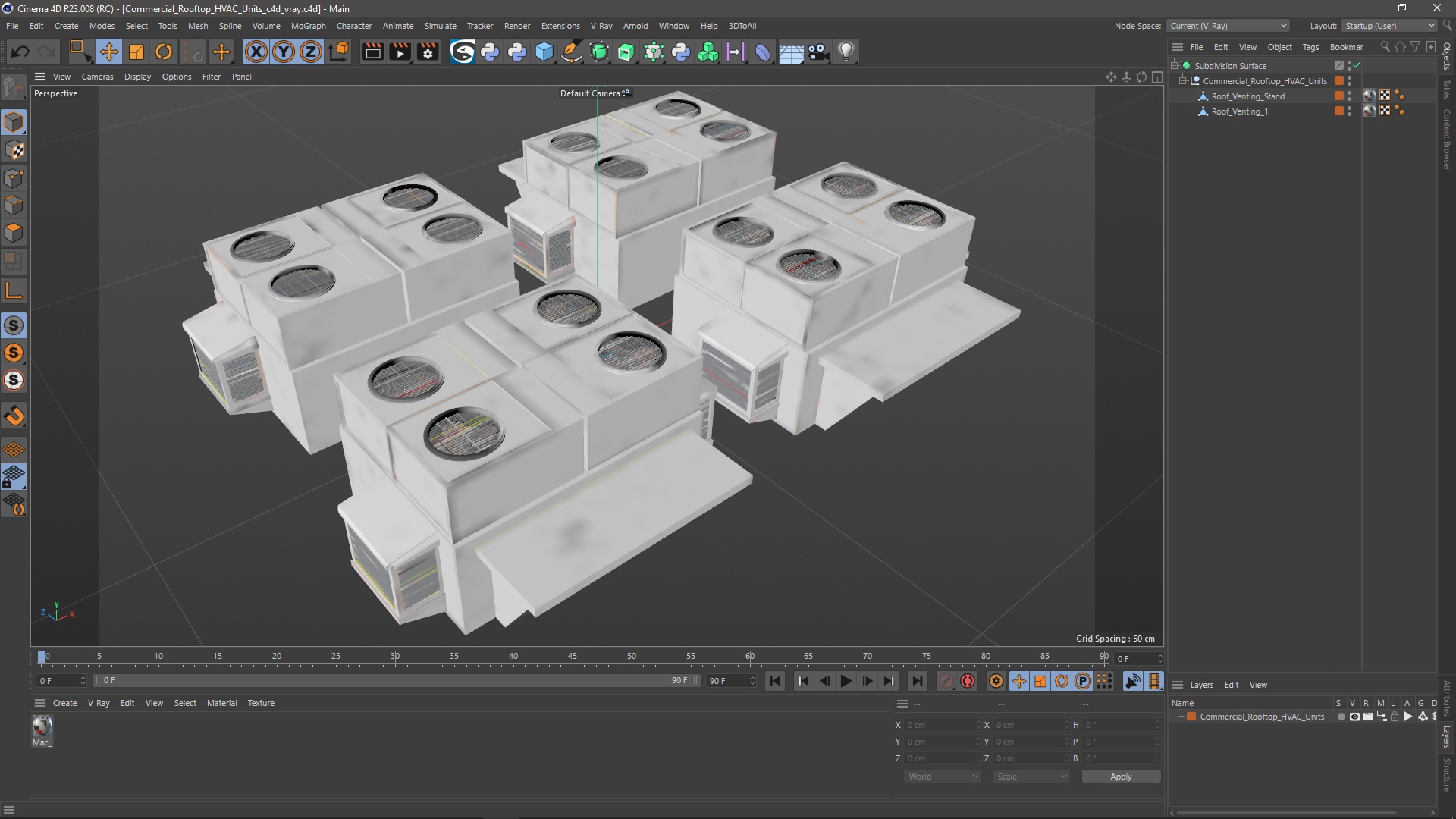 Commercial Rooftop HVAC Units 3D model