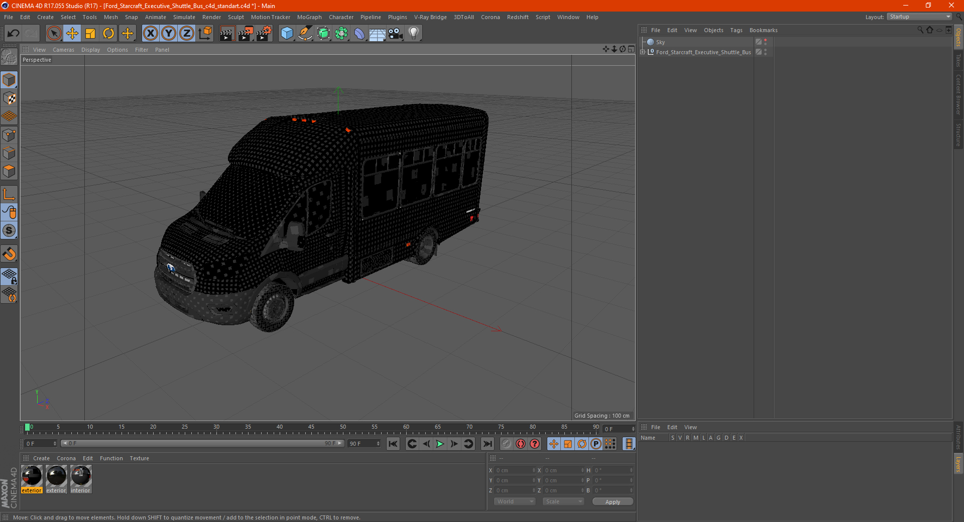 3D Ford Starcraft Executive Shuttle Bus