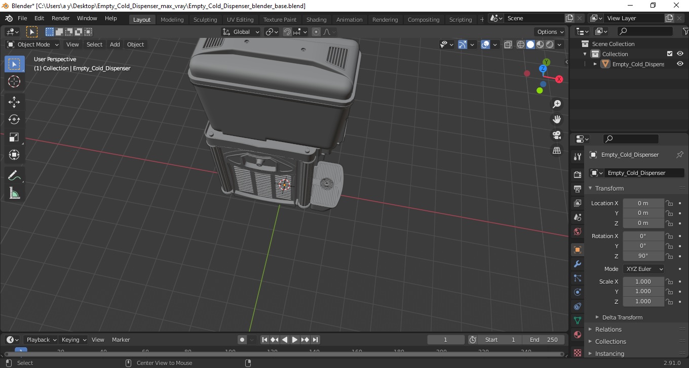 3D model Empty Cold Dispenser