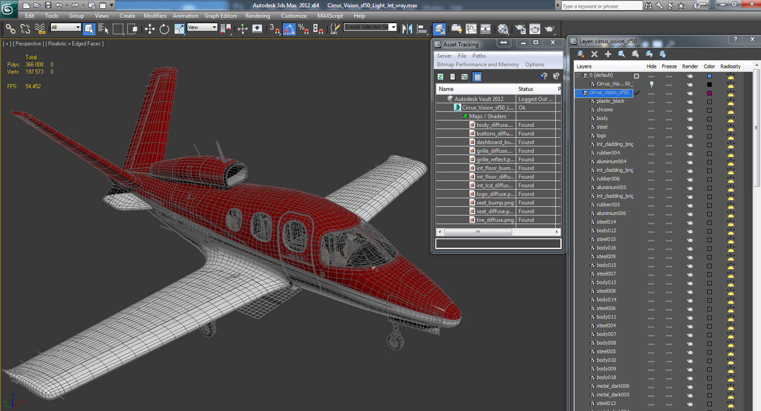 3D Cirrus Vision sf50 Light Jet model
