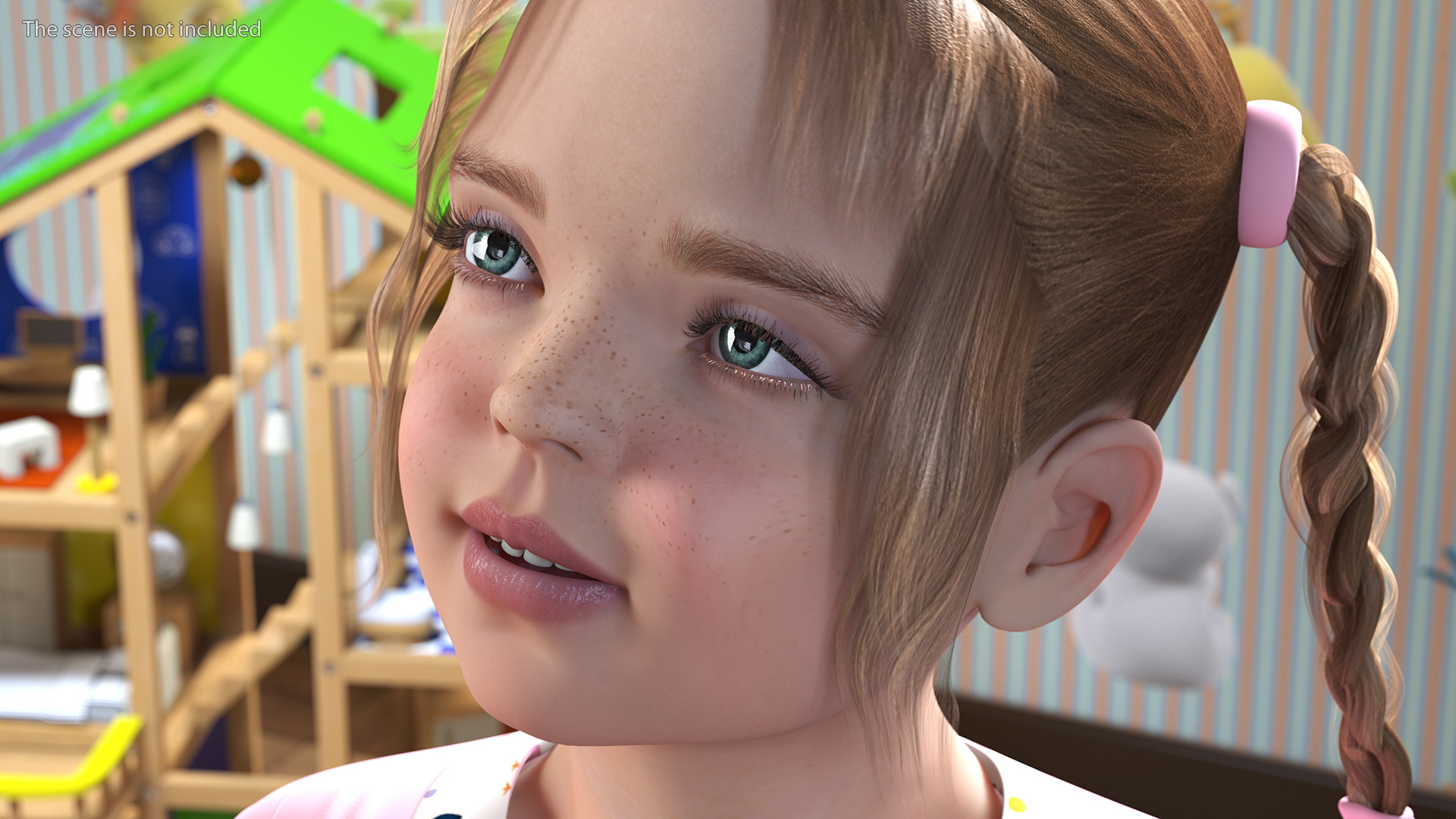 3D Girl Child Home Clothes Sitting