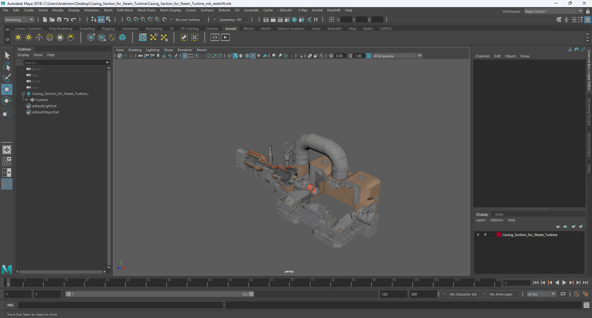 Casing Section for Steam Turbine 3D