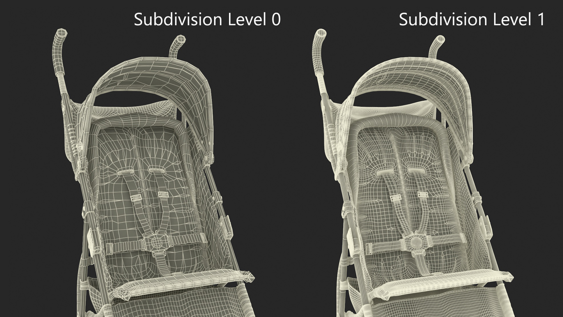Portable Folding Baby Stroller With Bag 3D model