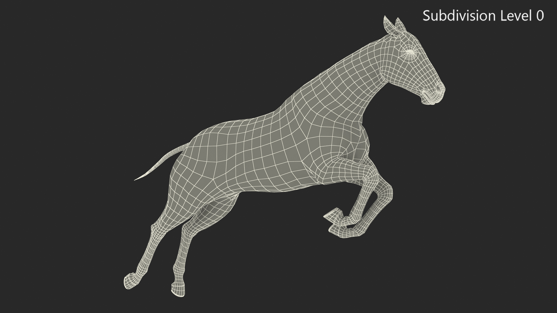 3D Jumping Bay Horse Fur
