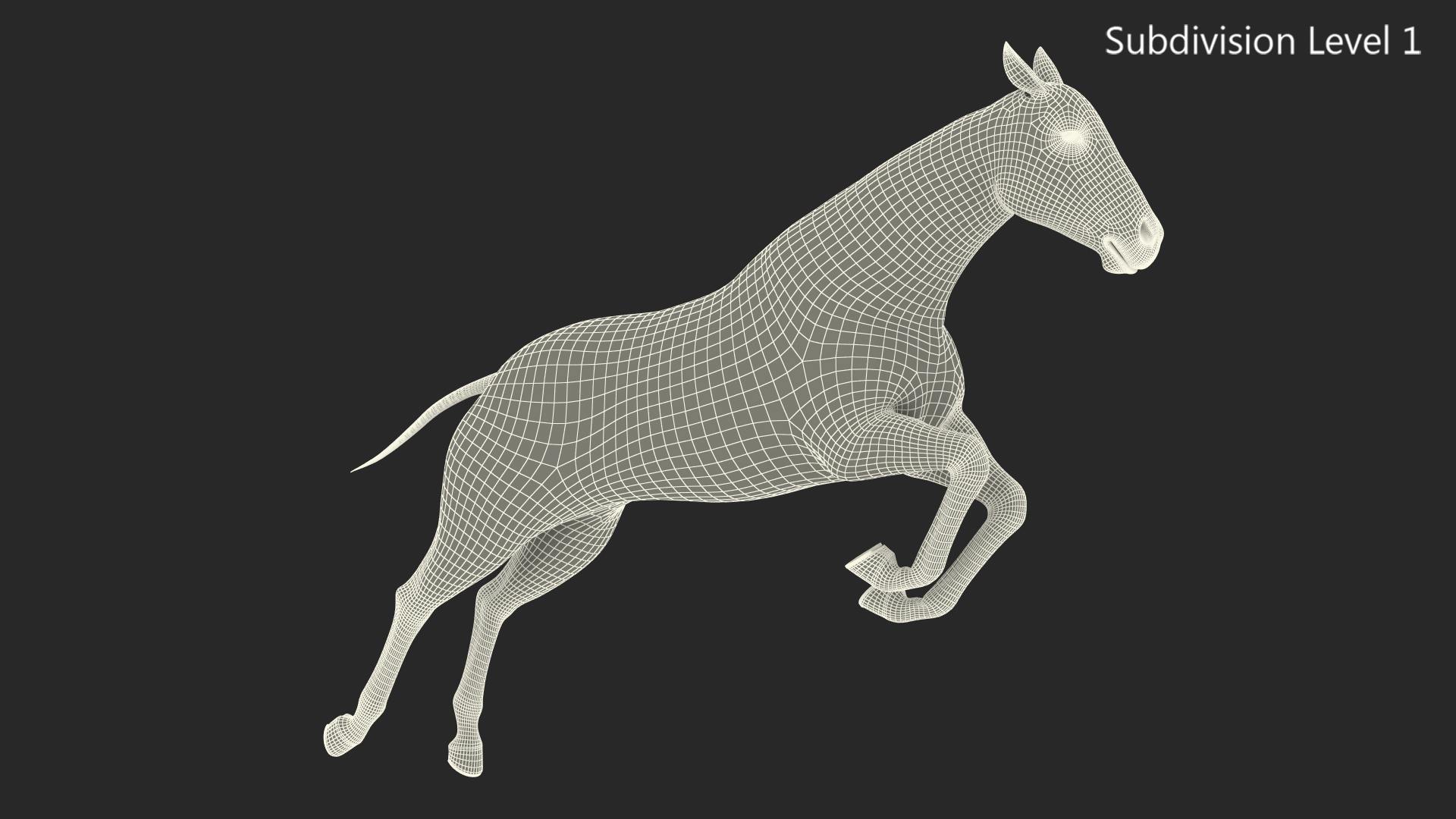 3D Jumping Bay Horse Fur
