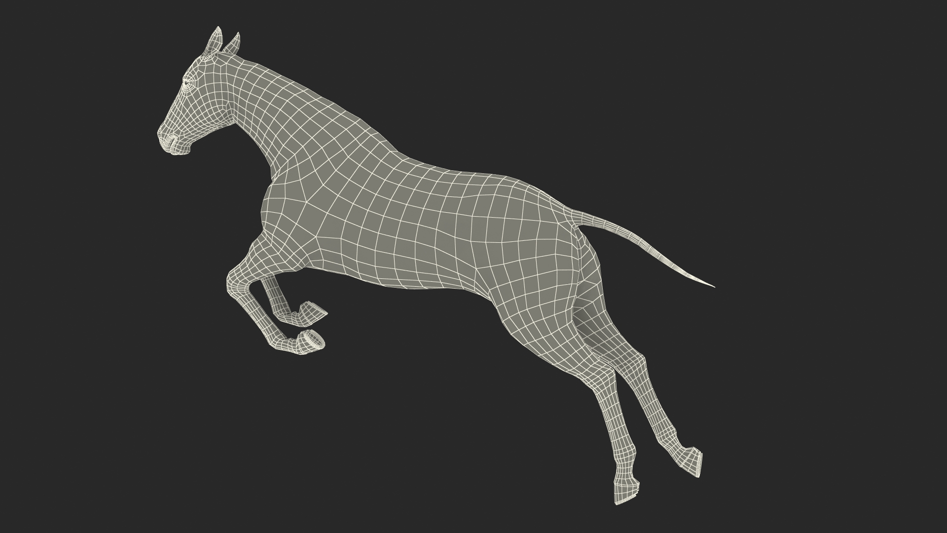 3D Jumping Bay Horse Fur