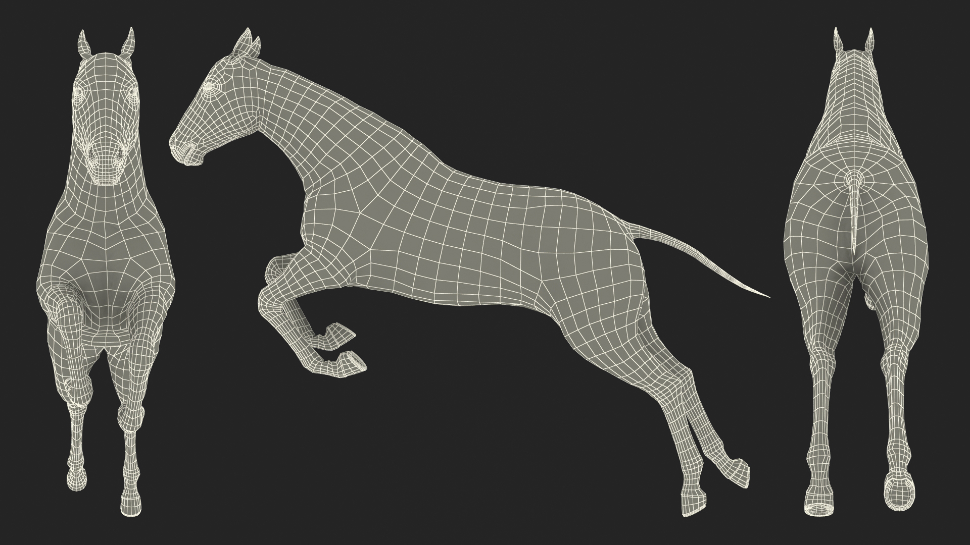 3D Jumping Bay Horse Fur