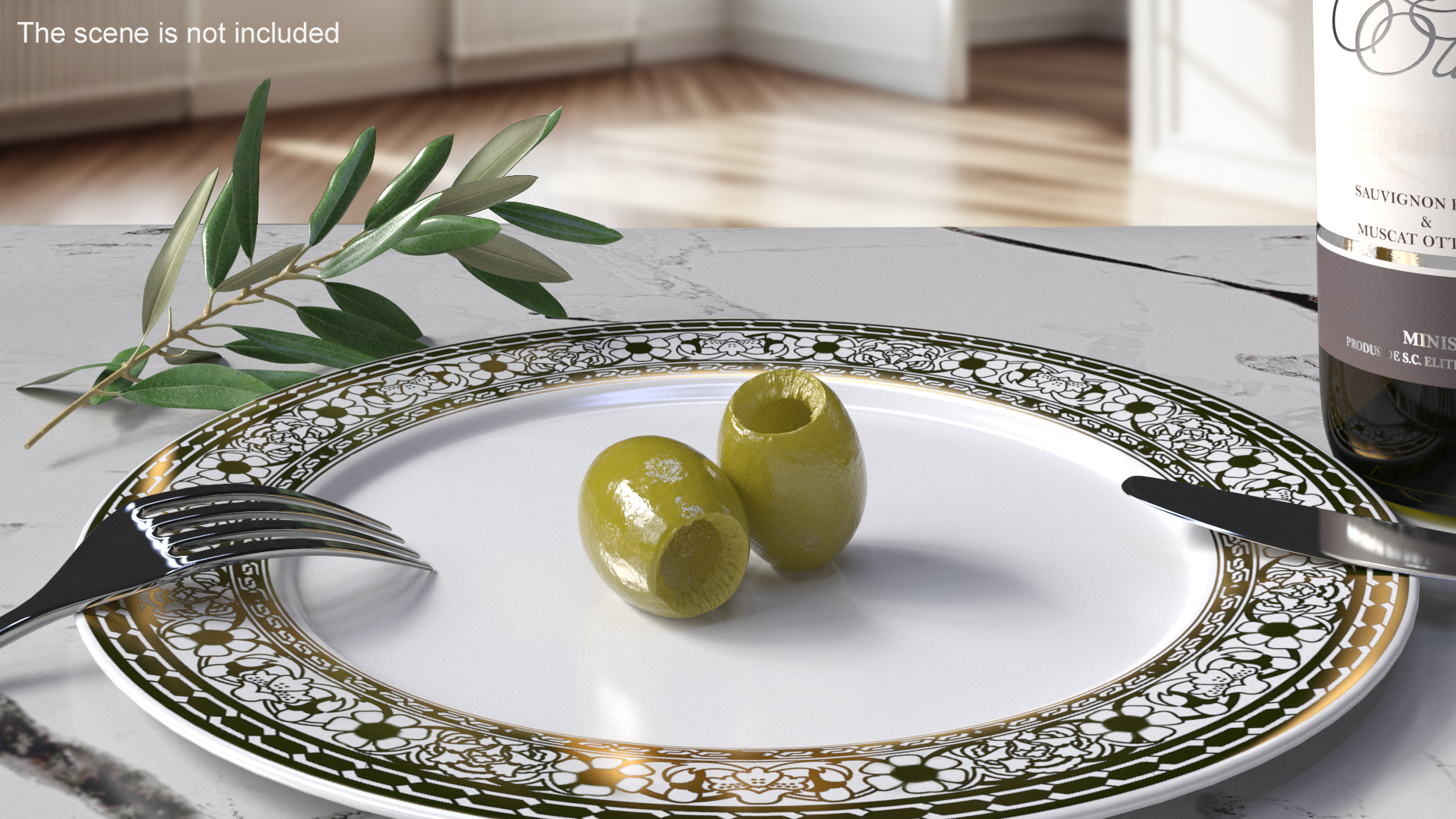 Pitted Green Olives 3D model