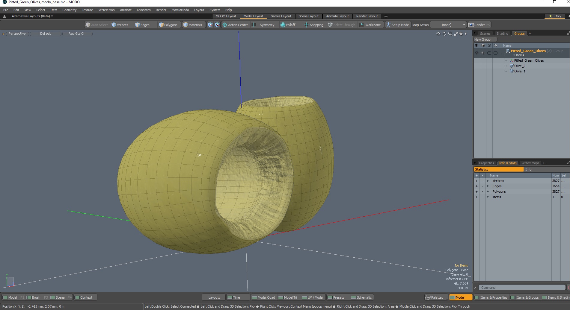 Pitted Green Olives 3D model