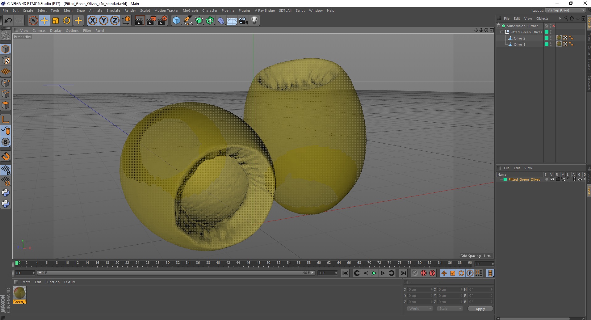 Pitted Green Olives 3D model