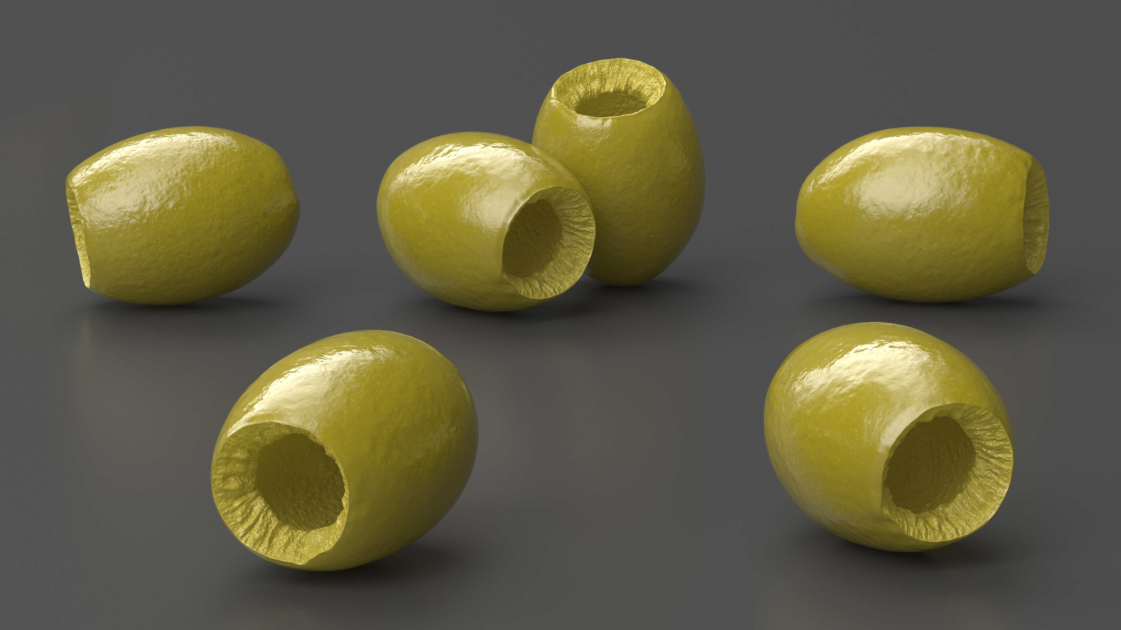 Pitted Green Olives 3D model
