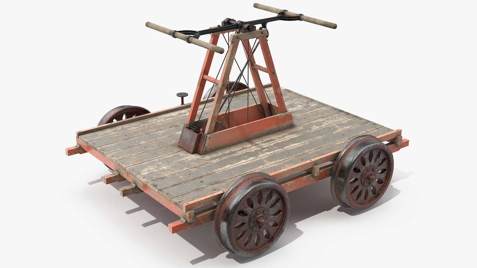 3D Vintage Railway Handcar model
