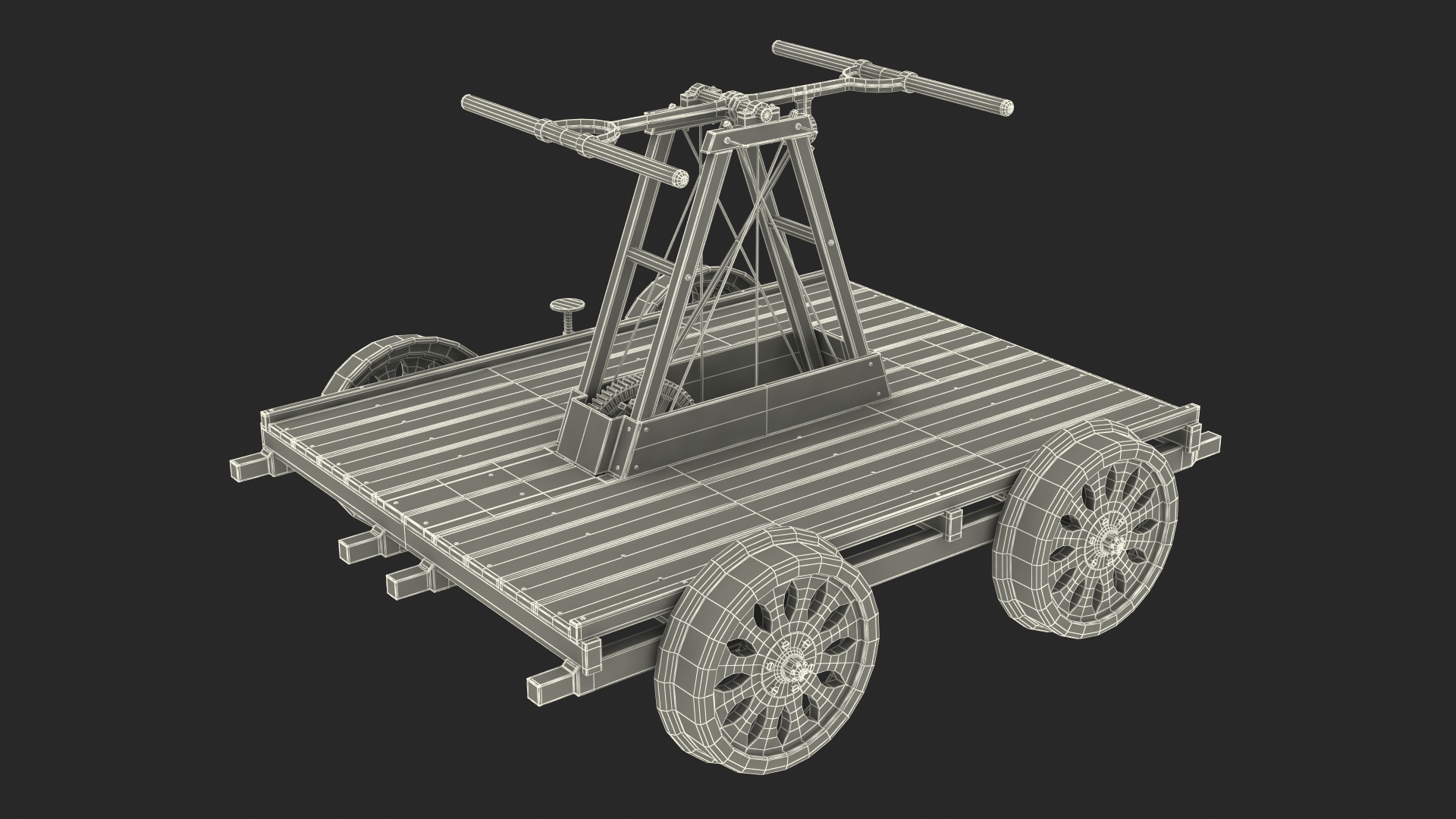 3D Vintage Railway Handcar model