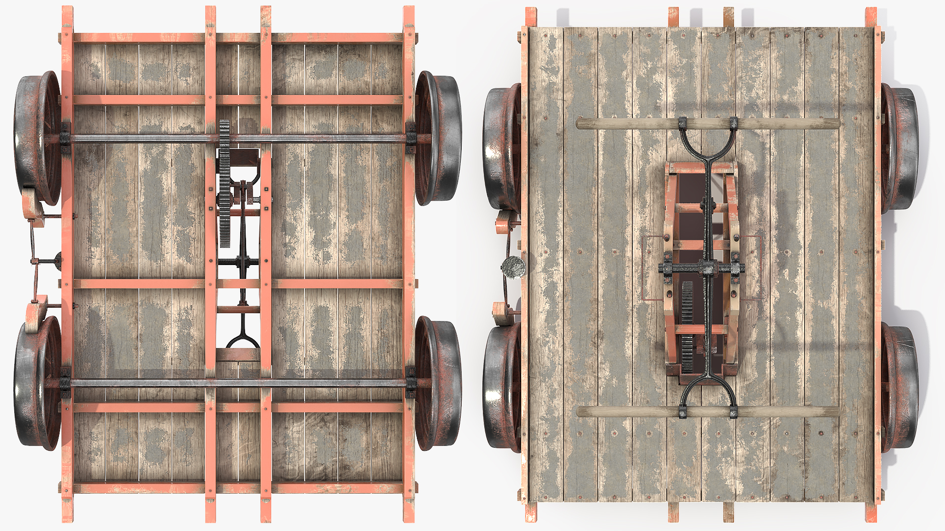 3D Vintage Railway Handcar model