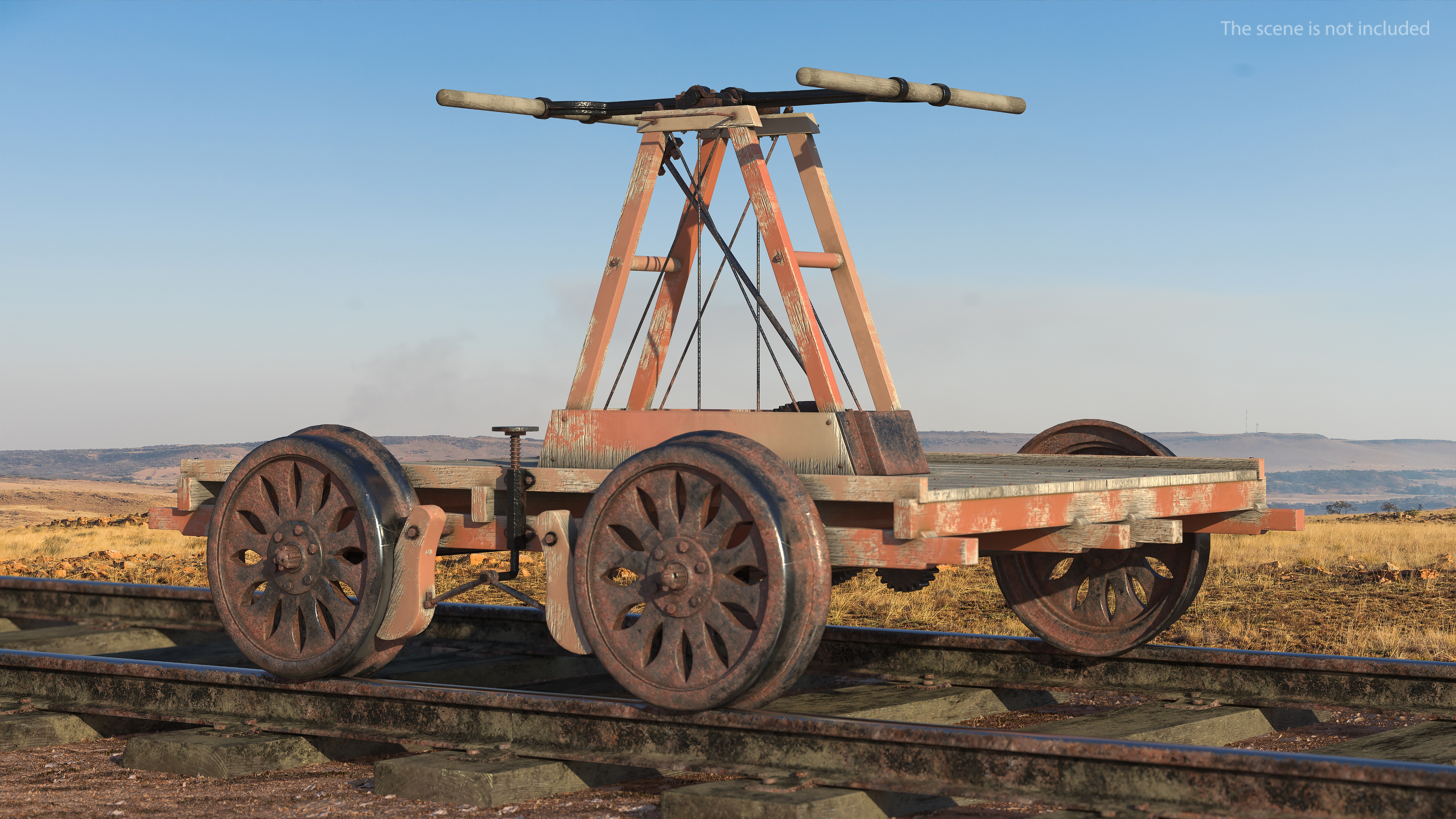 3D Vintage Railway Handcar model