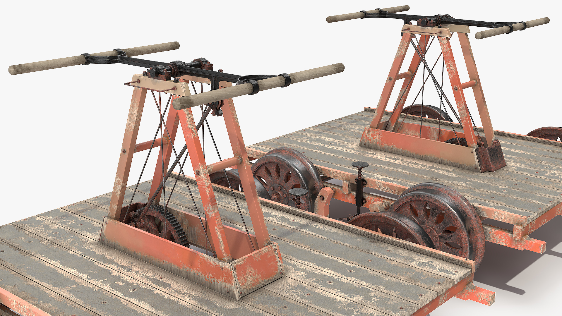 3D Vintage Railway Handcar model