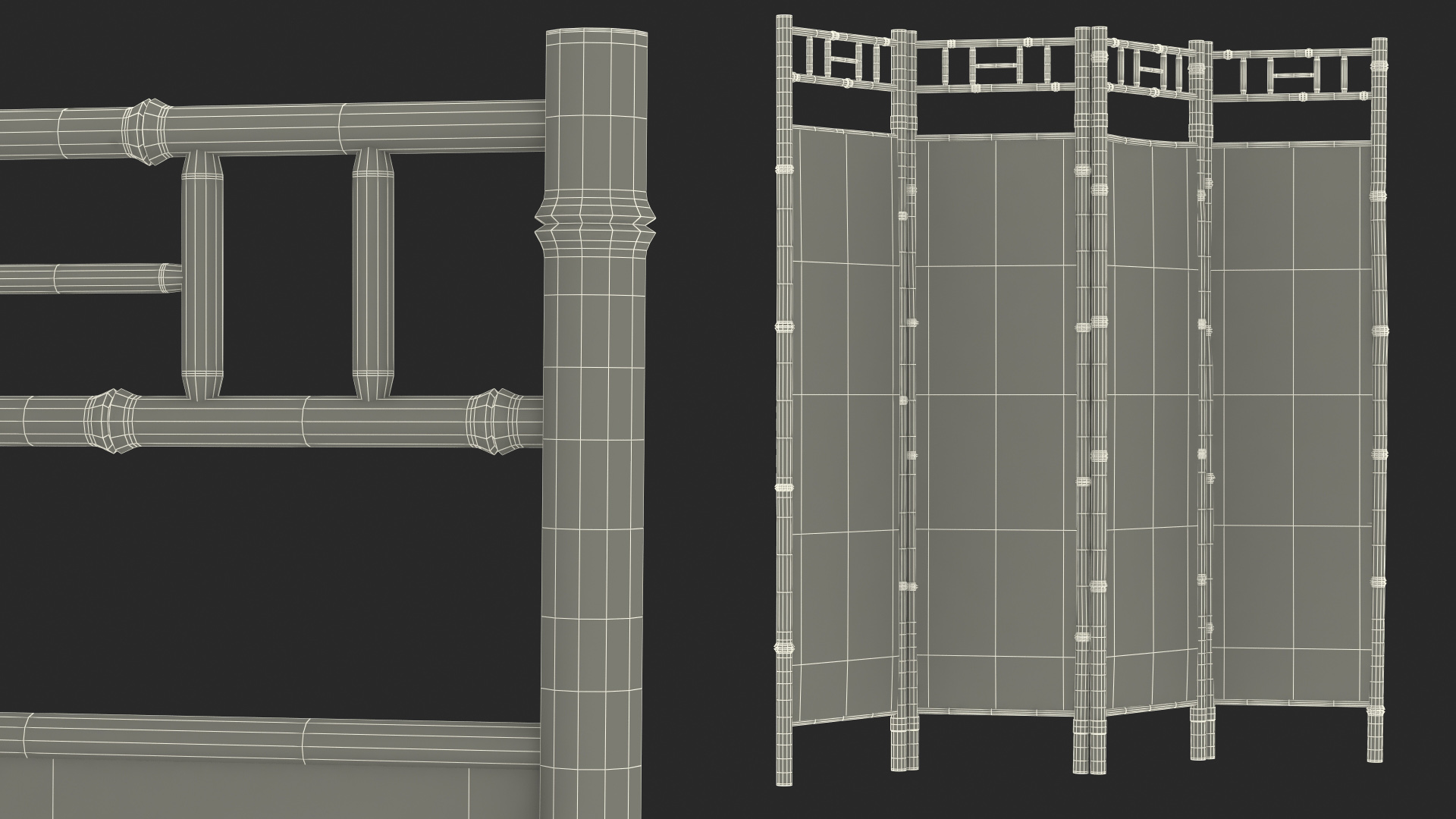 3D Bamboo Room Divider Wall Screen