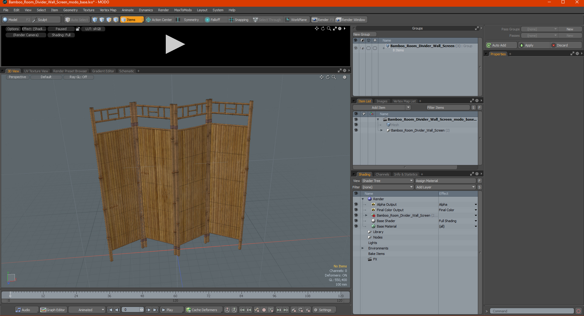 3D Bamboo Room Divider Wall Screen