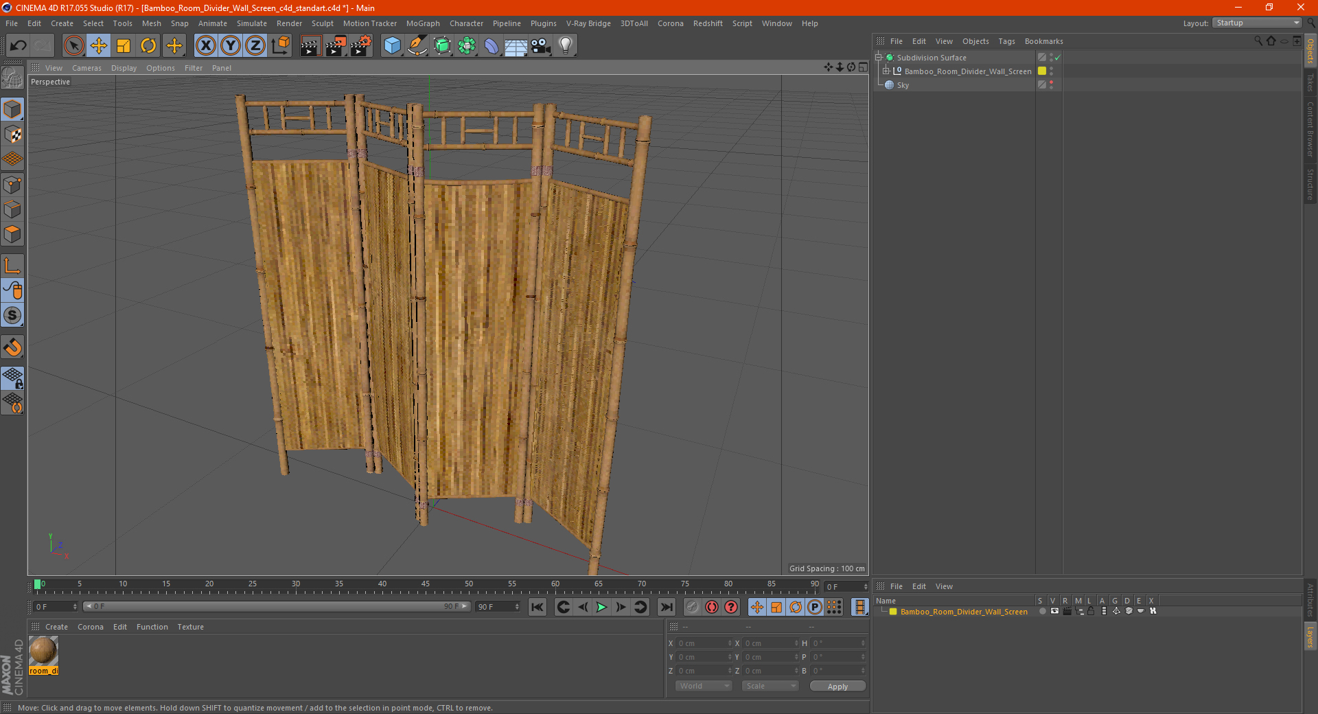 3D Bamboo Room Divider Wall Screen