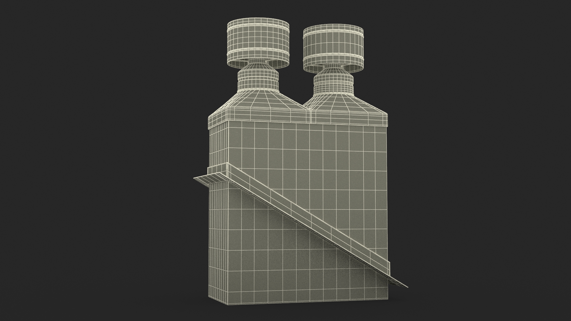 Double Brick Chimney Corner Base 3D