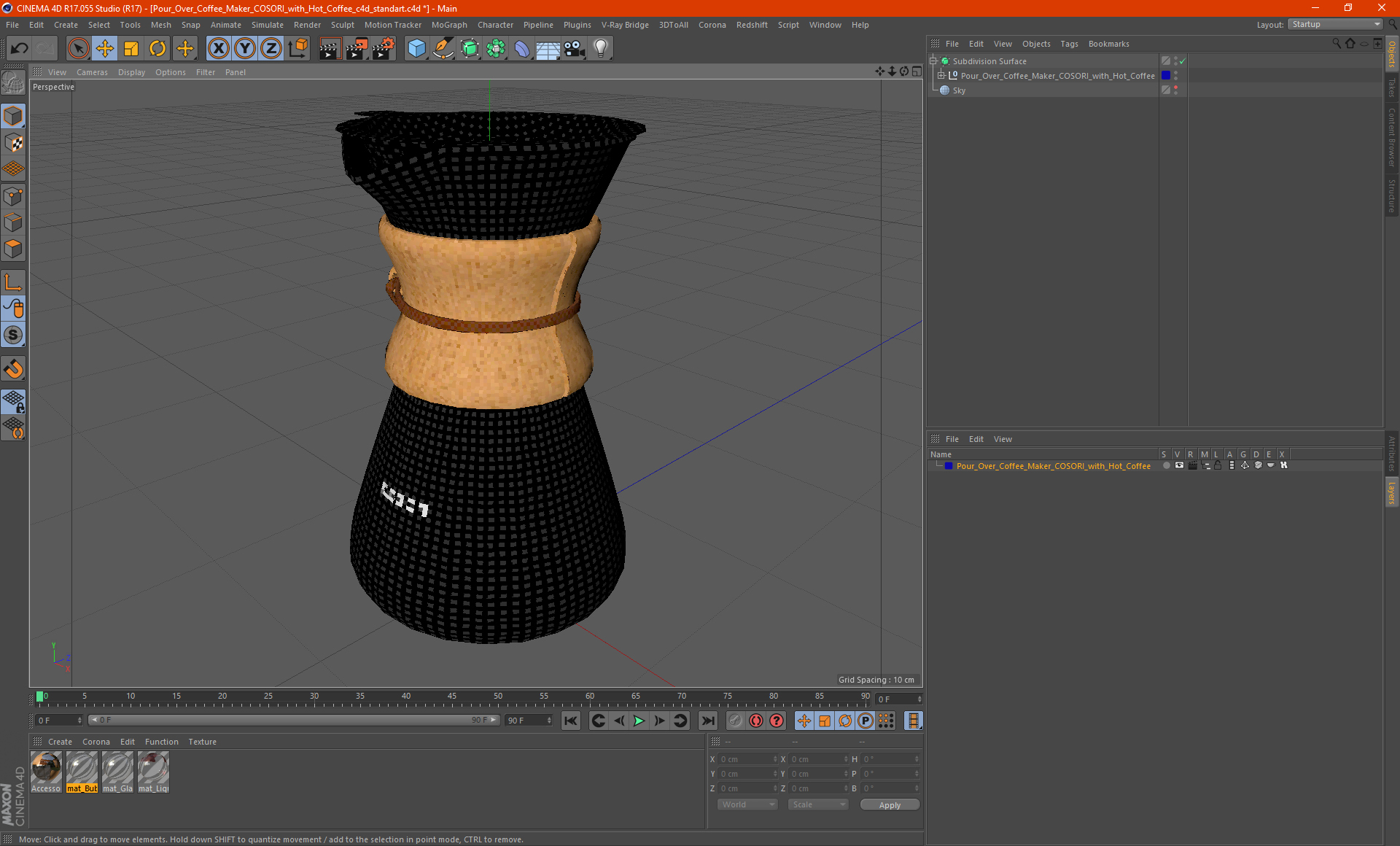 3D model Pour Over Coffee Maker COSORI with Hot Coffee