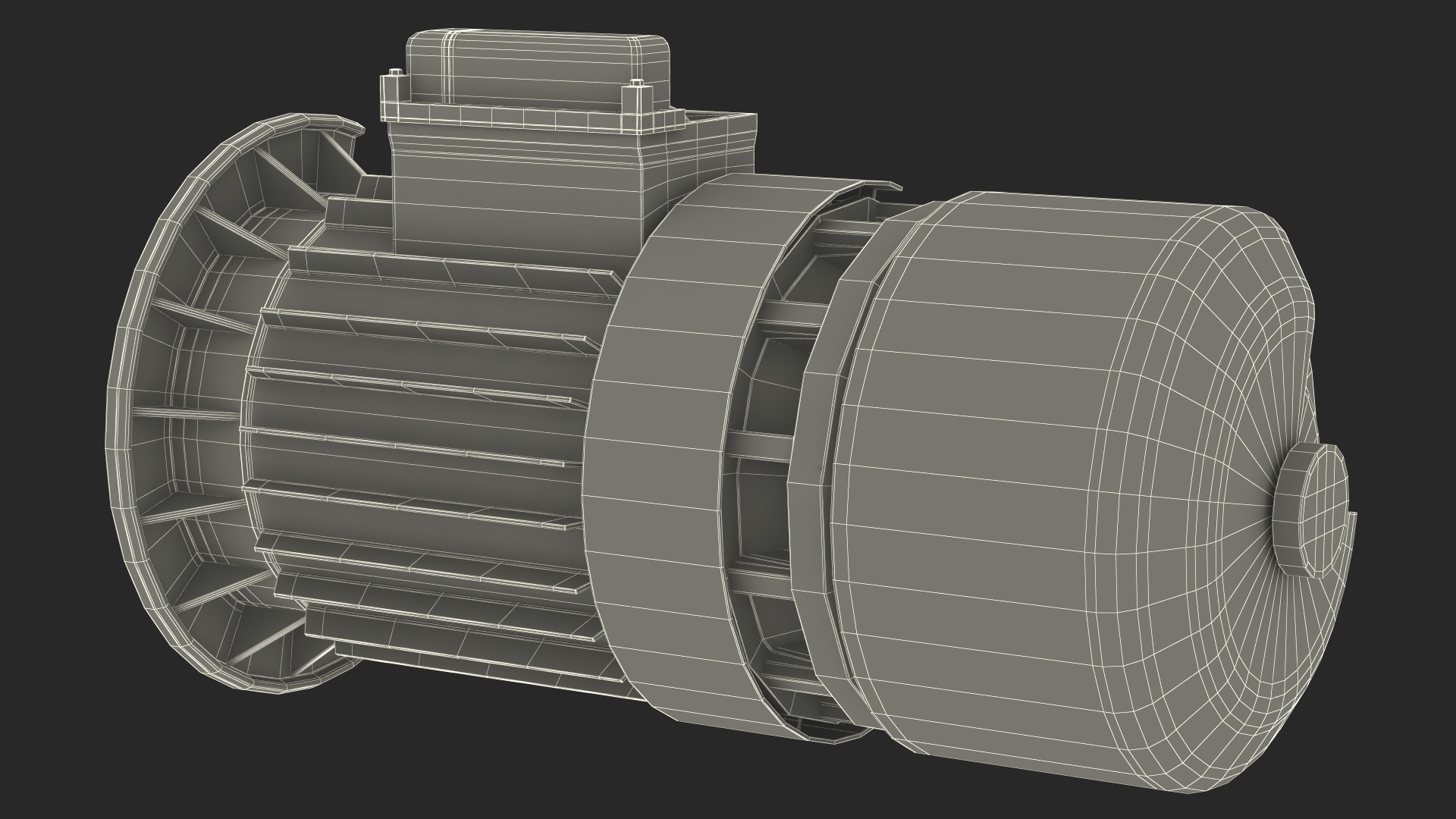 Electric Motor Cutaway Gray 3D