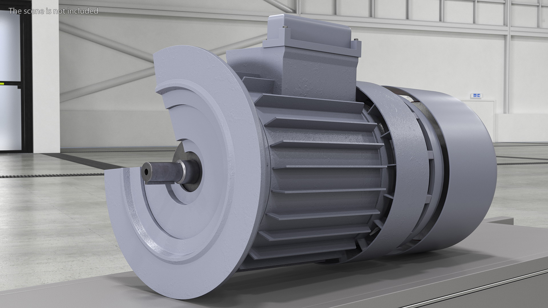 Electric Motor Cutaway Gray 3D