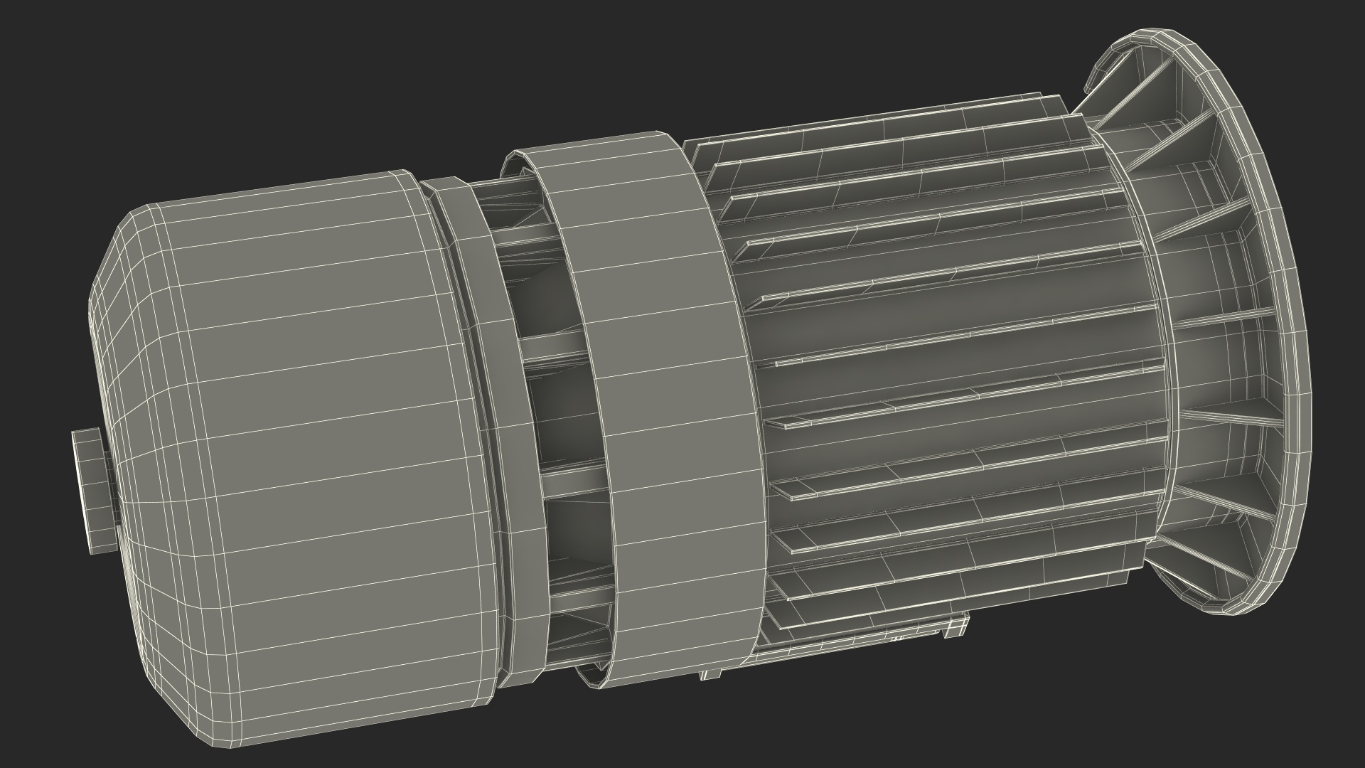 Electric Motor Cutaway Gray 3D