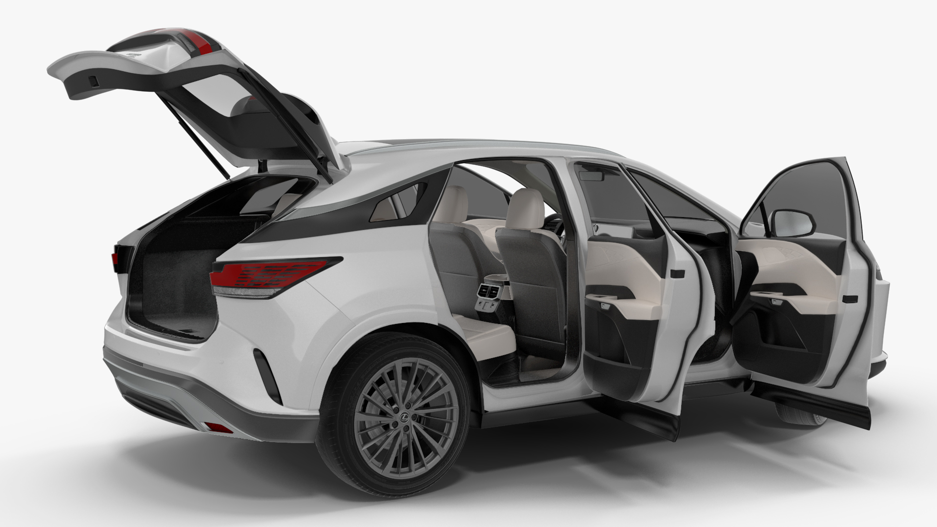 3D model Lexus RX 350 2023 White Rigged