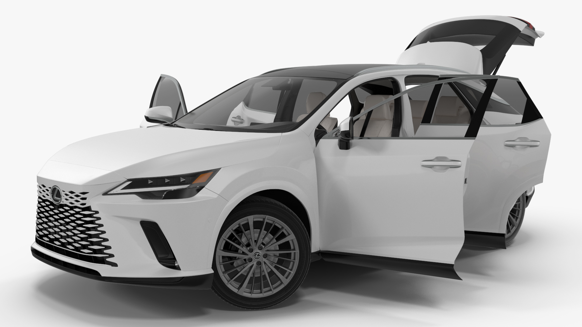 3D model Lexus RX 350 2023 White Rigged