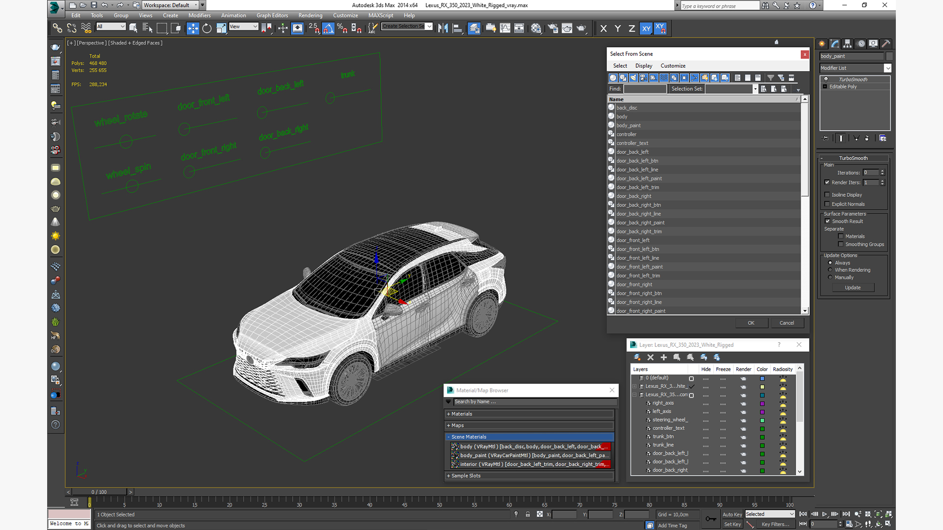 3D model Lexus RX 350 2023 White Rigged