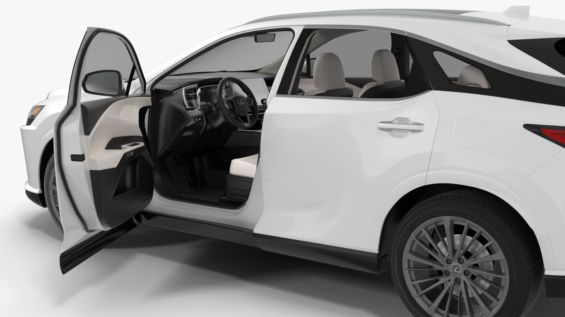 3D model Lexus RX 350 2023 White Rigged
