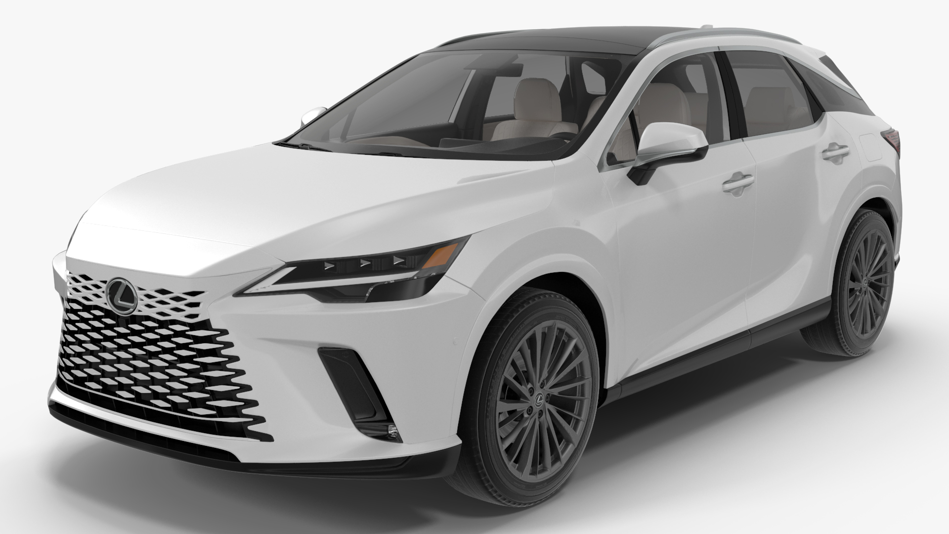 3D model Lexus RX 350 2023 White Rigged