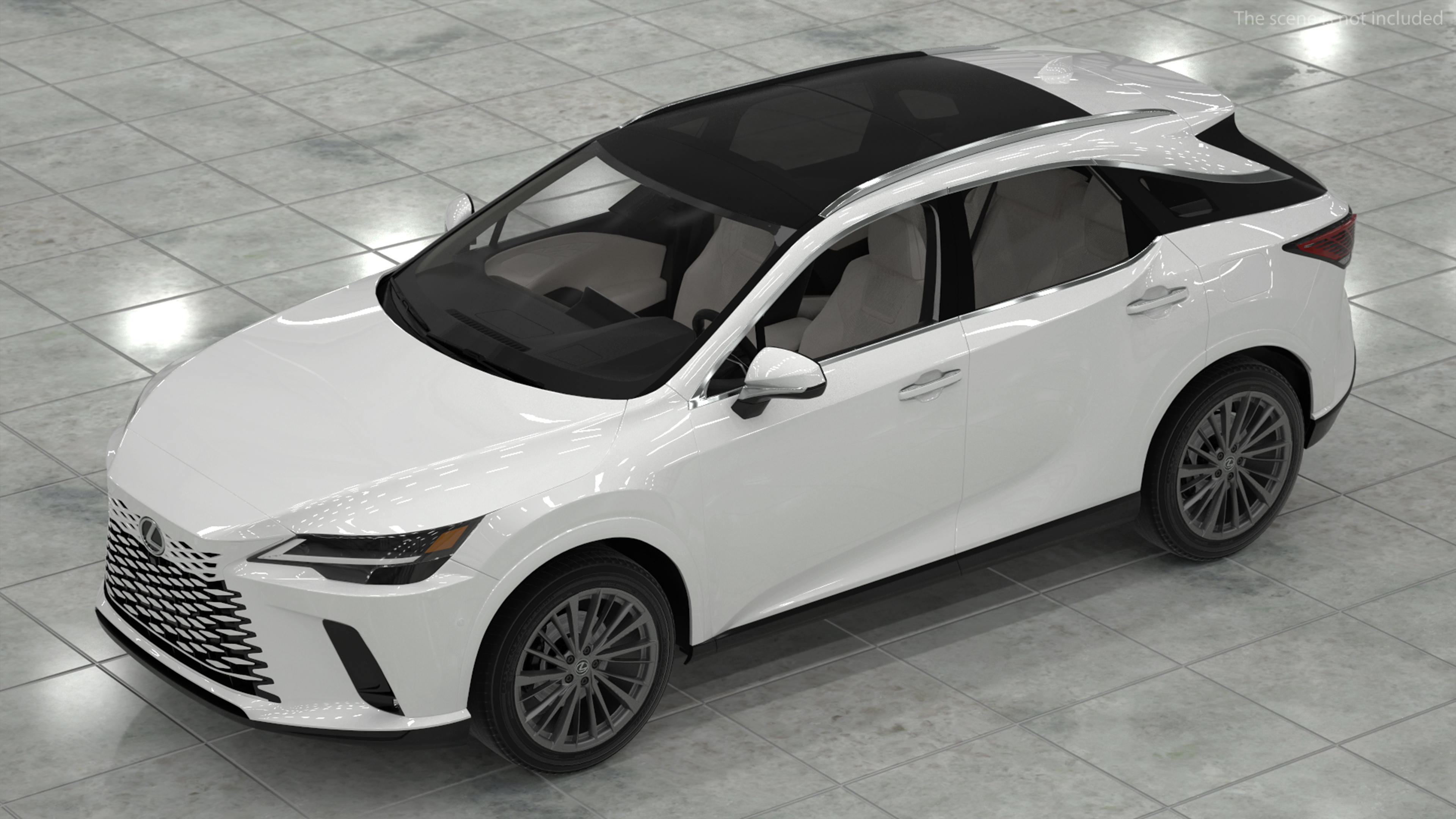 3D model Lexus RX 350 2023 White Rigged