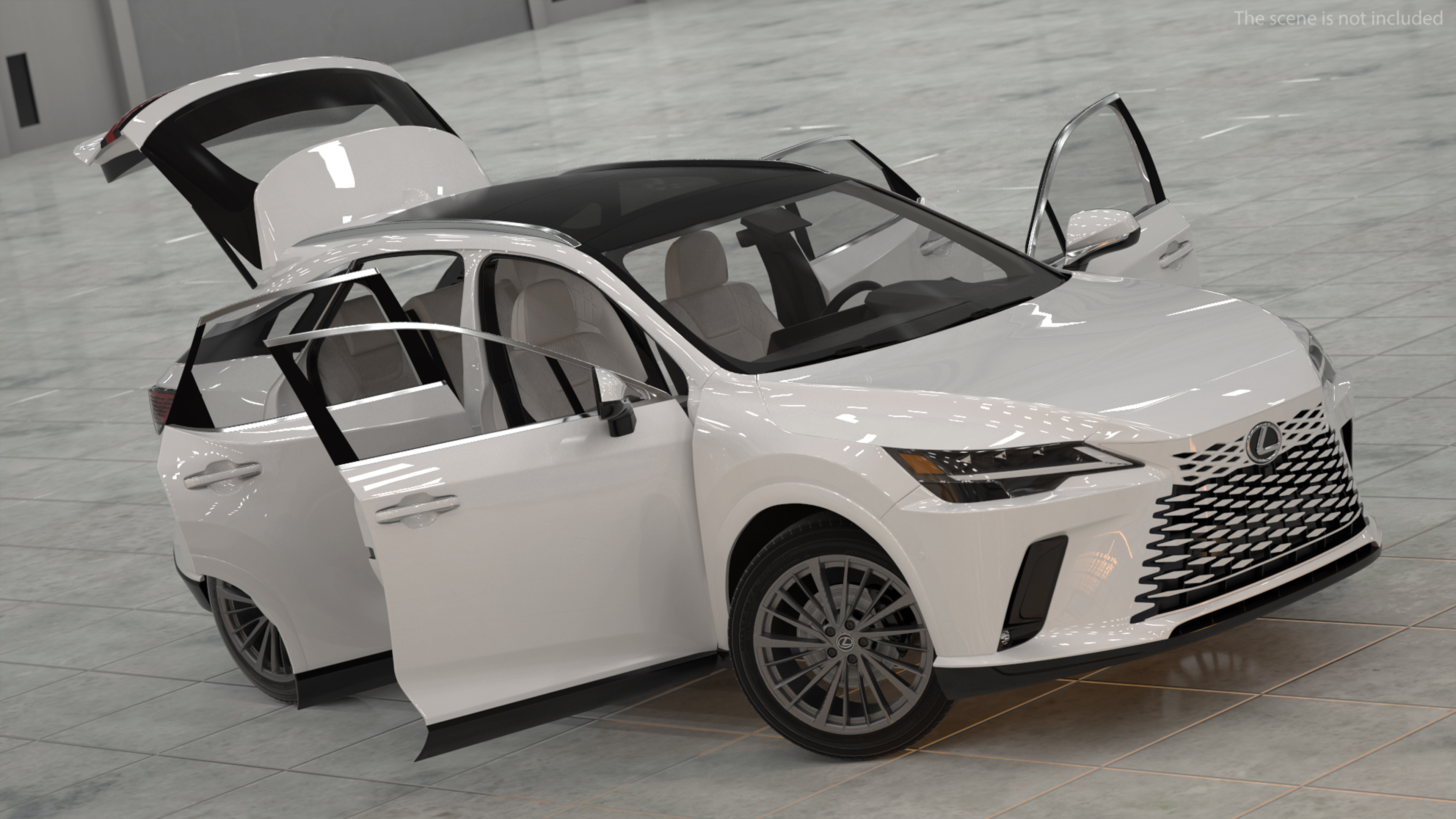 3D model Lexus RX 350 2023 White Rigged