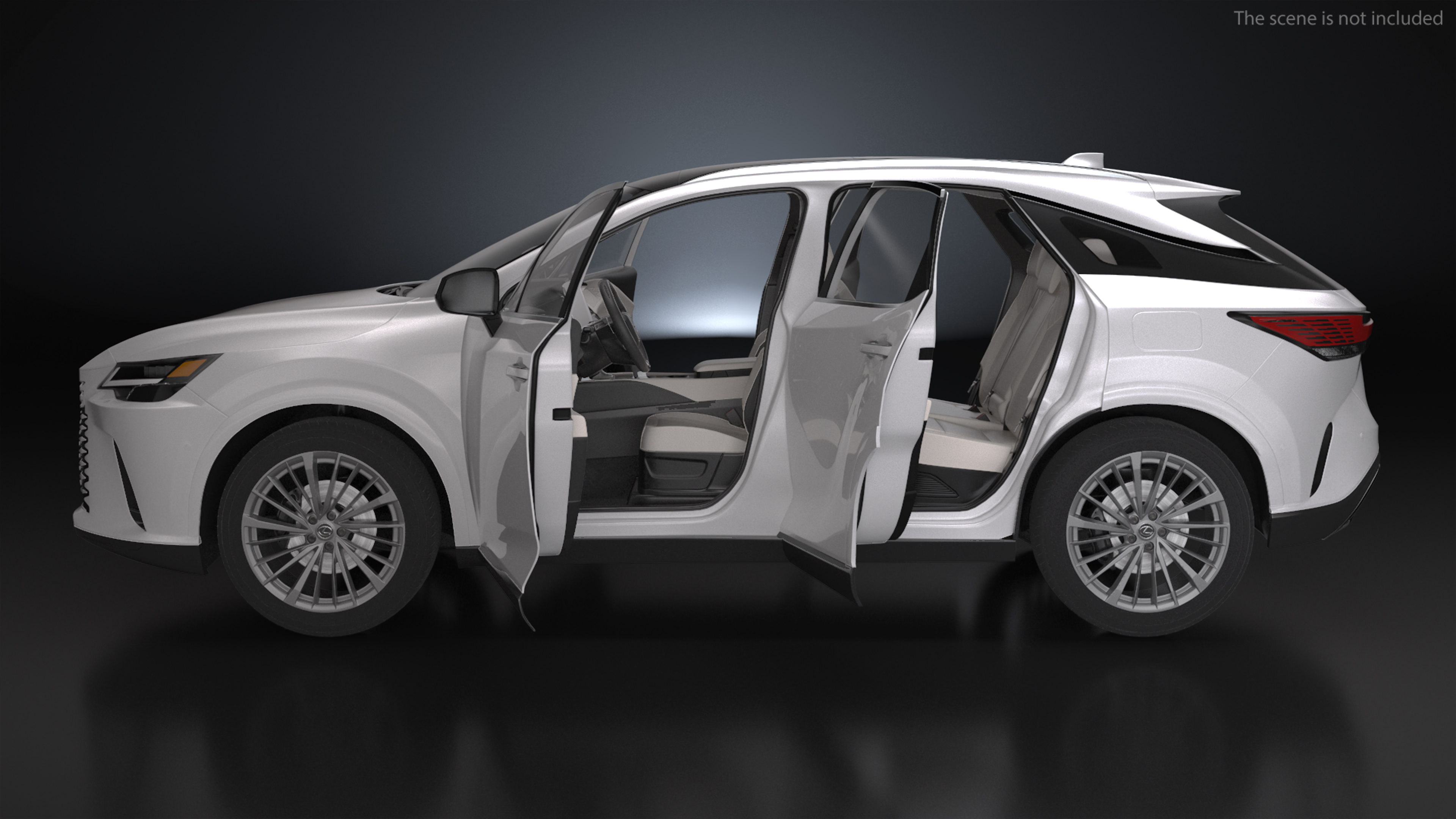3D model Lexus RX 350 2023 White Rigged