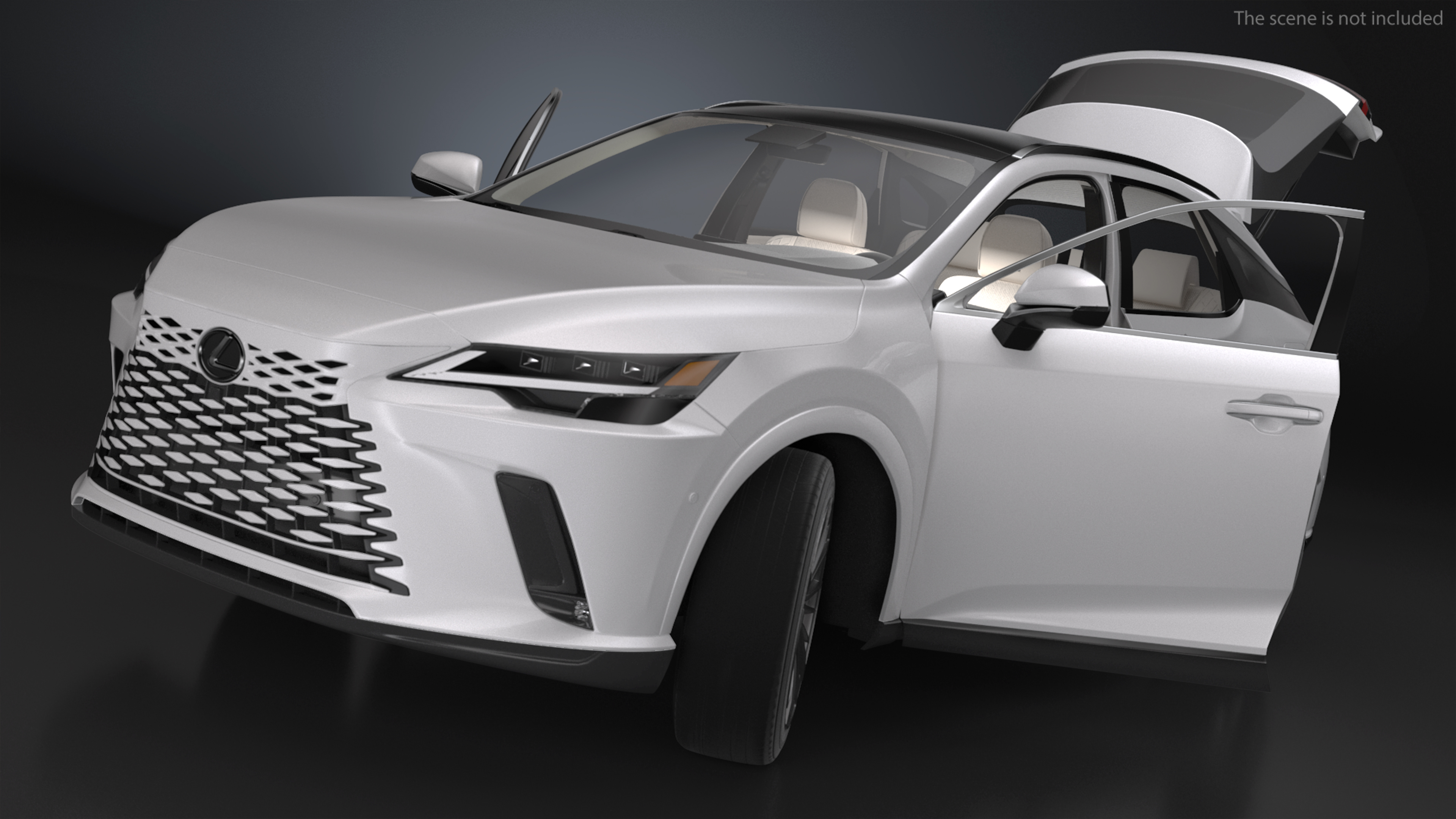 3D model Lexus RX 350 2023 White Rigged