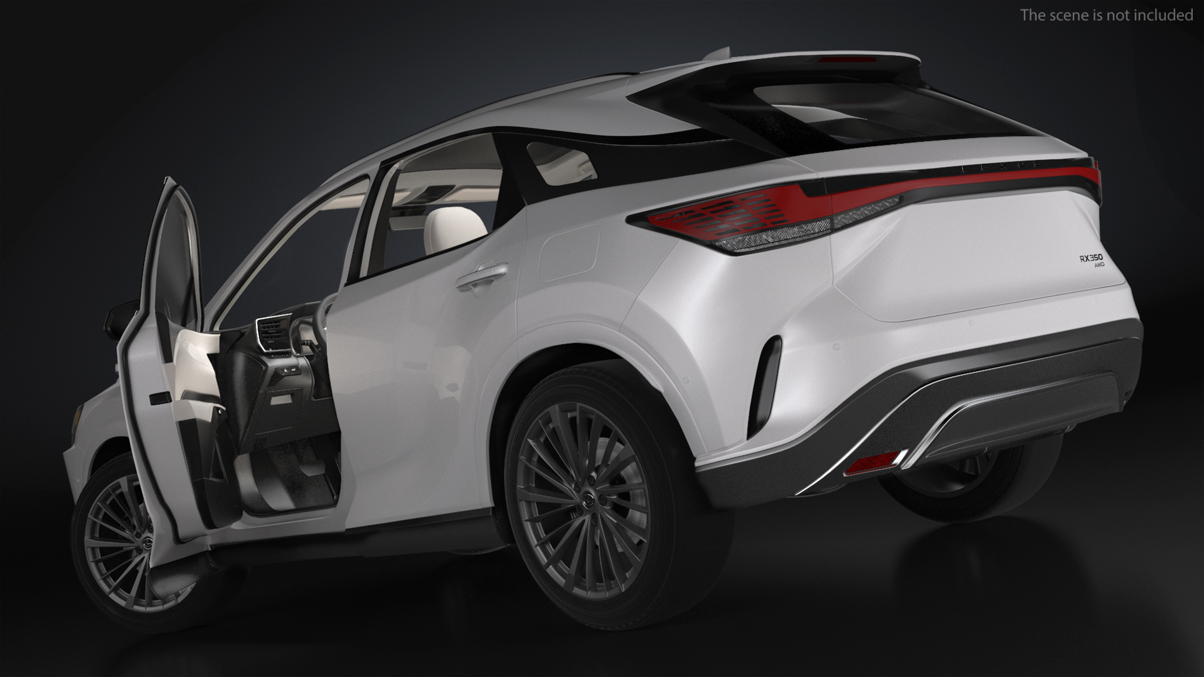 3D model Lexus RX 350 2023 White Rigged