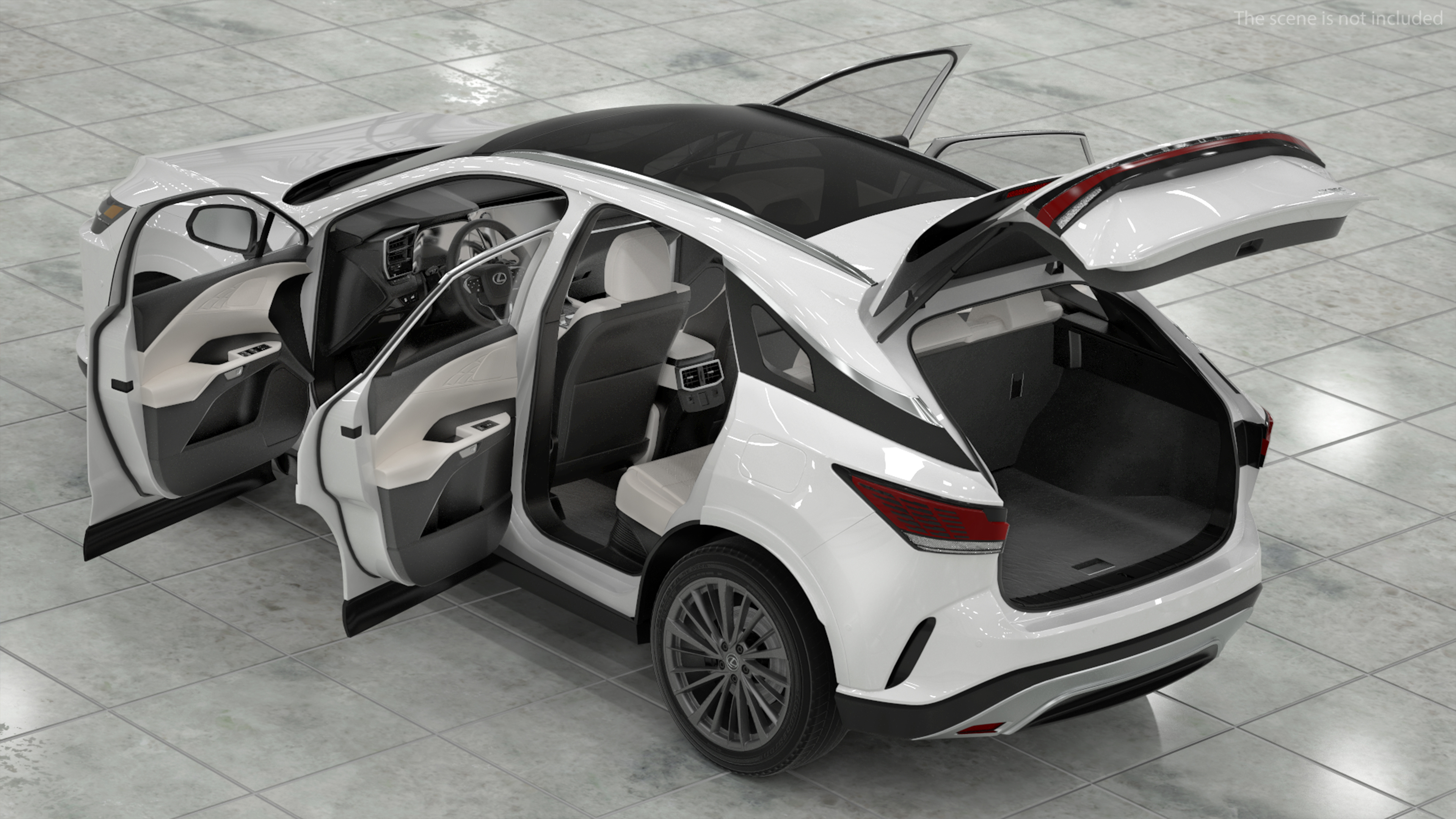 3D model Lexus RX 350 2023 White Rigged