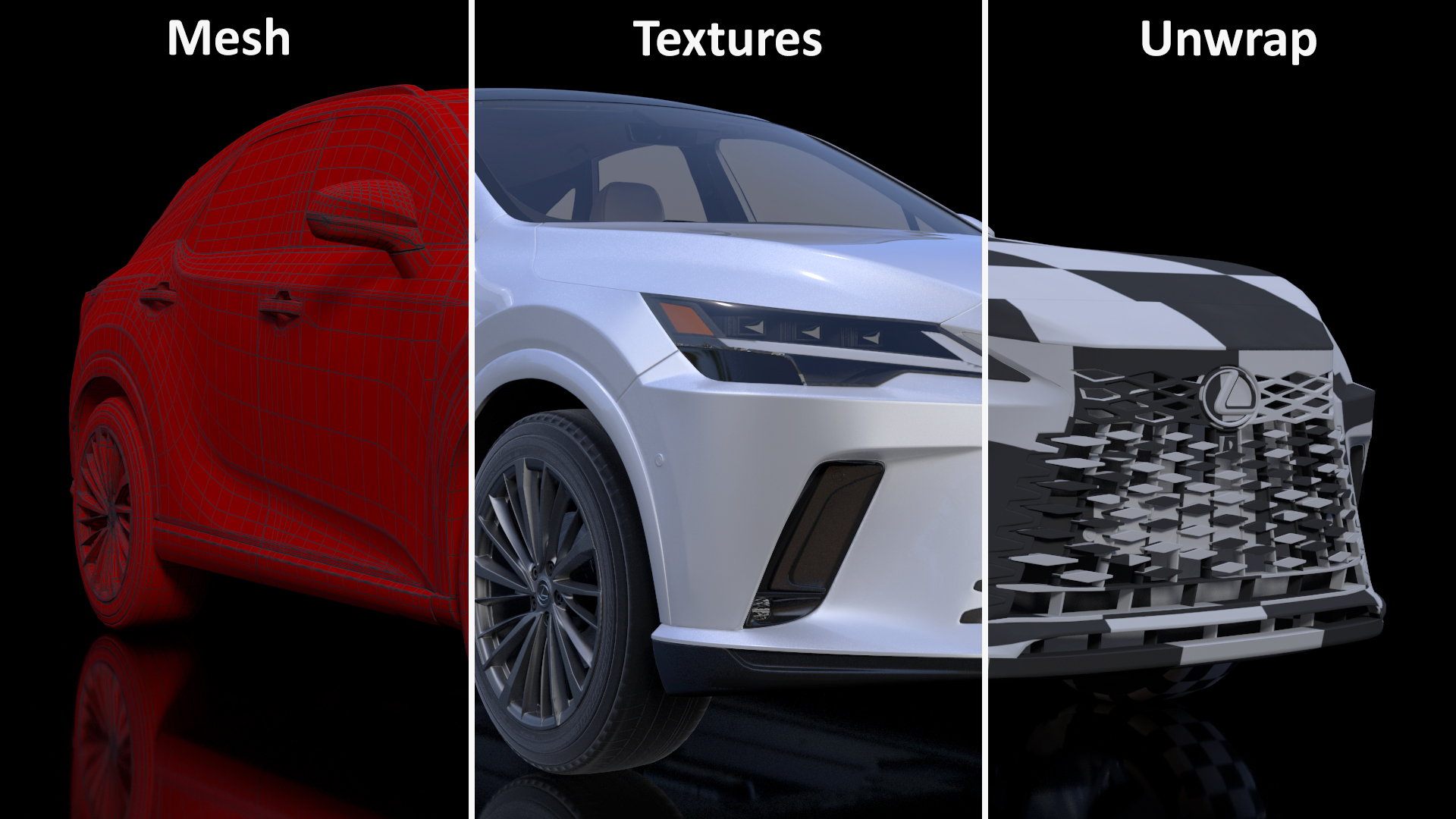 3D model Lexus RX 350 2023 White Rigged