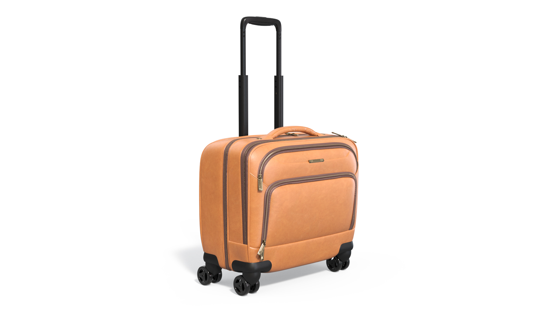 Leather Suitcase with Telescopic Handle 3D model