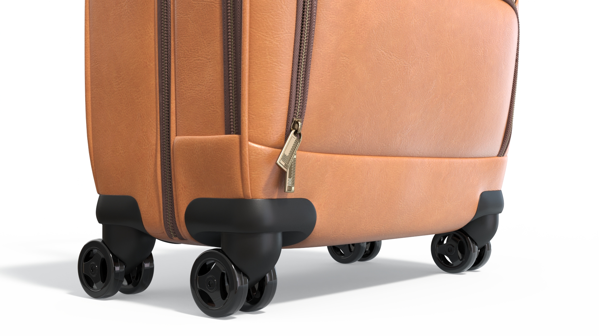 Leather Suitcase with Telescopic Handle 3D model